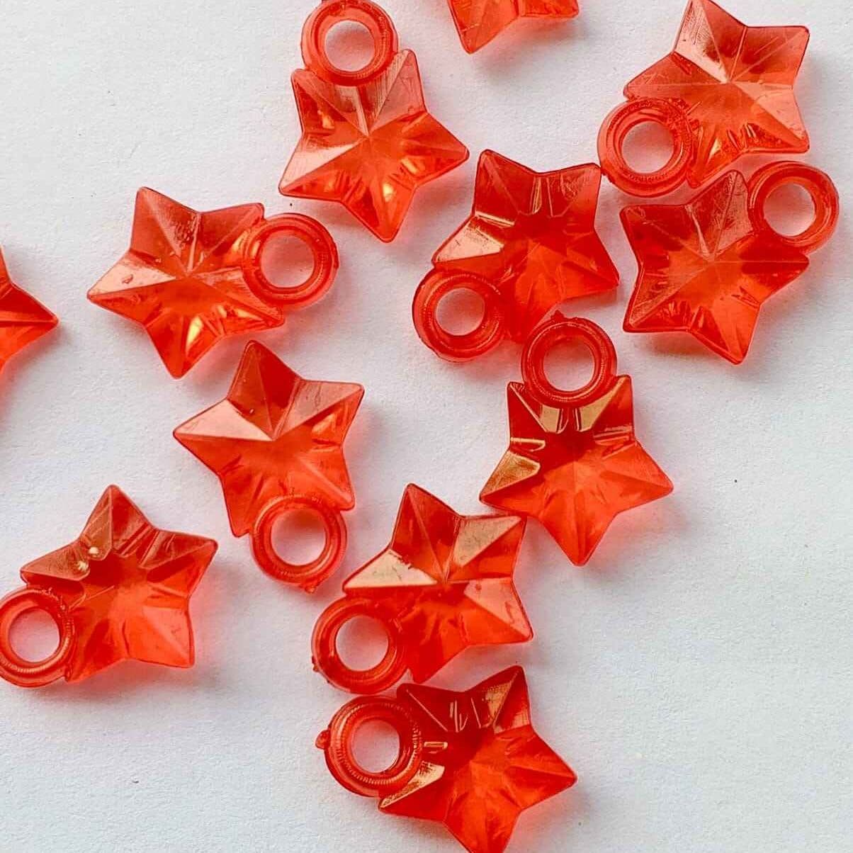 Beads for DIY Crafts. Red Flower Tussle (Latkan) Acrylic Beads. Pack of 40gms Beads, For DIY Jewelry Making, Jewelry, And Dress Accessories.