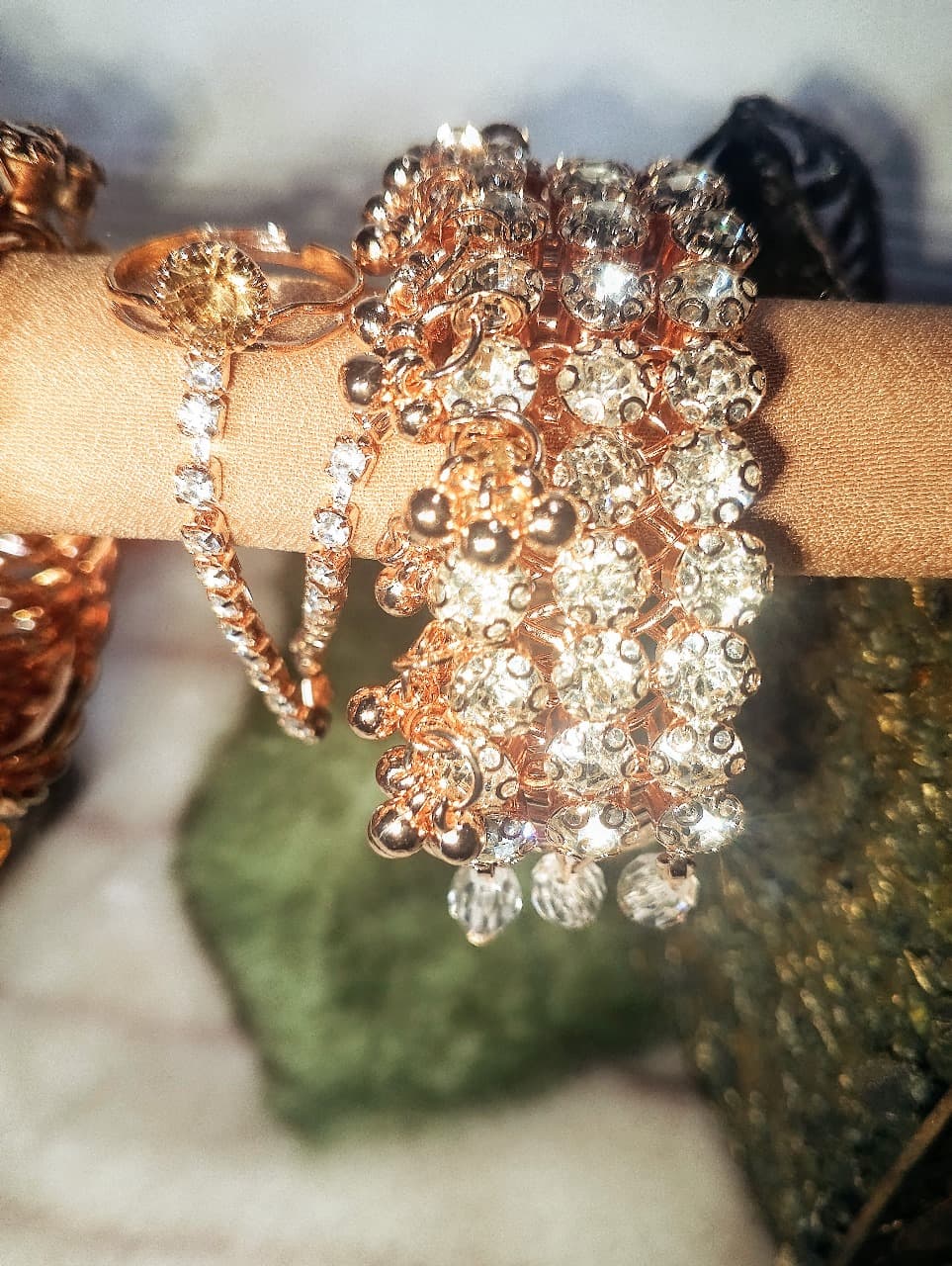 Gold-Plated Zircon Kundan Bracelet – Traditional Bridal & Festive Jewelry for Girls | Fashion Gift