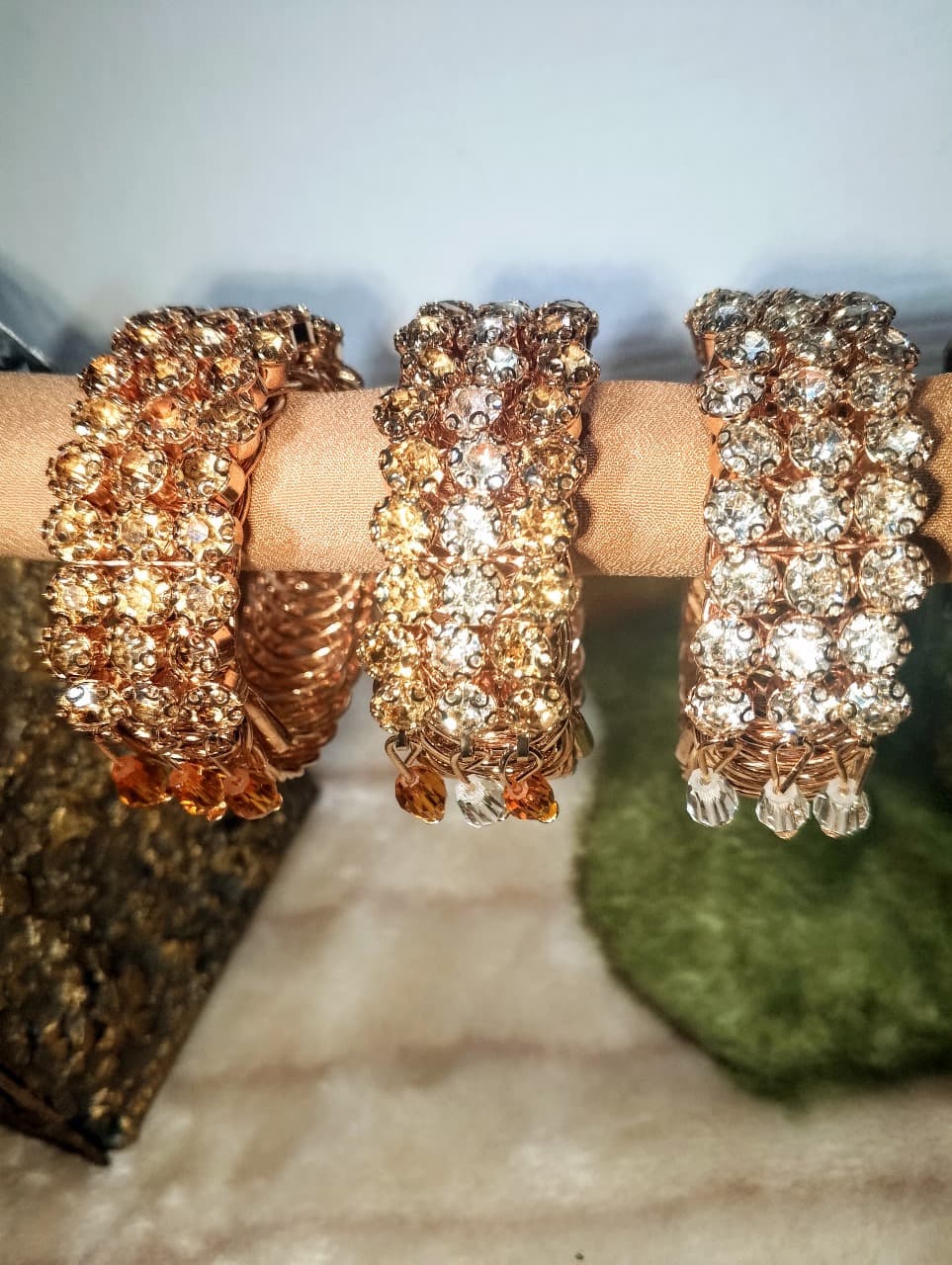 Gold-Plated Zircon Kundan Bracelet – Traditional Bridal & Festive Jewelry for Girls | Fashion Gift