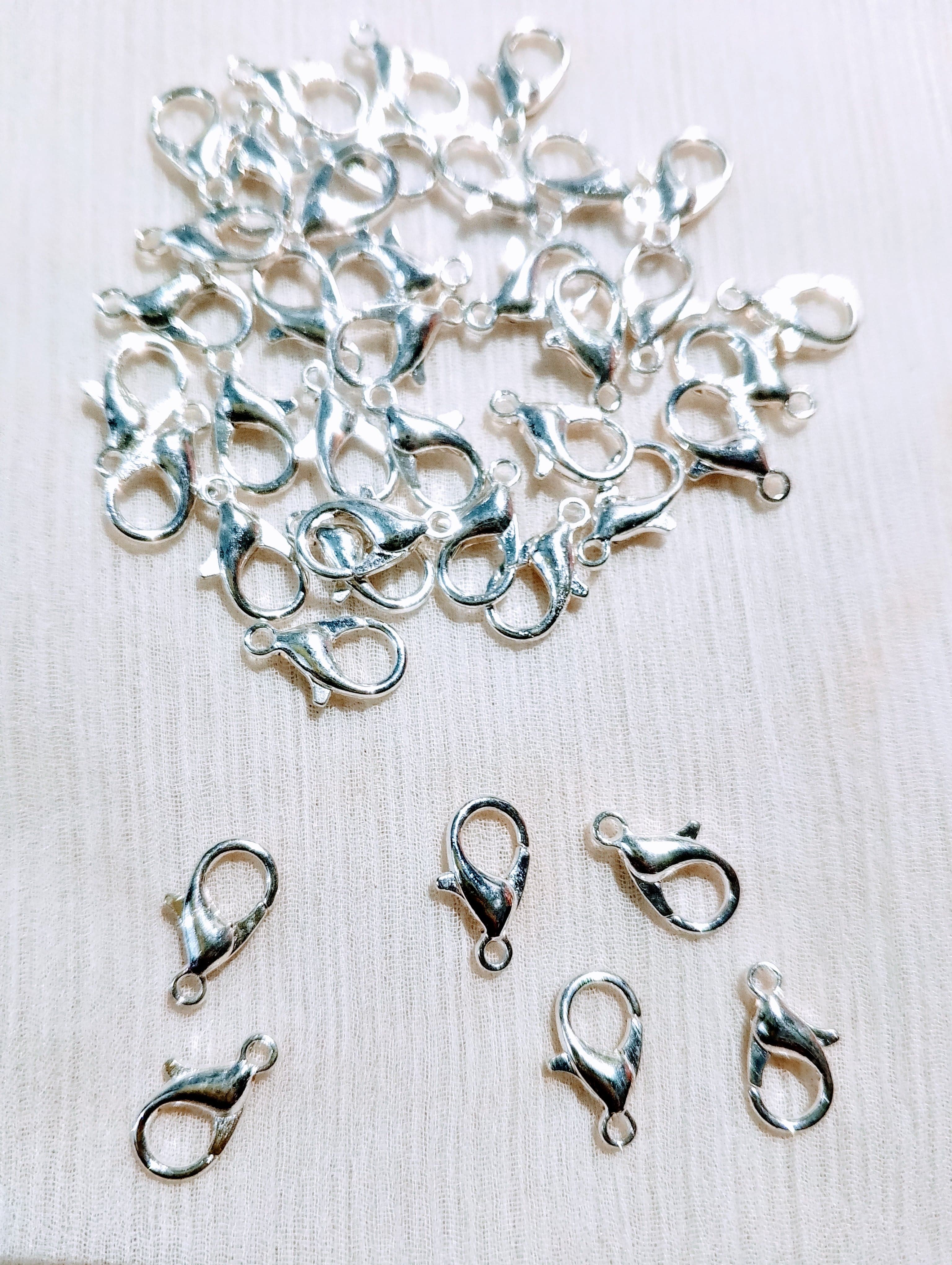 12 mm 6/12 Dozens Mini Lobster Clasp Locks For Jewelry Crafts, Gold and Silver End Clasps For Mini Purses, Bags, Necklaces, Bracelets, DIY Jewelry Findings, Fashionable Accessories Fastener Hooks