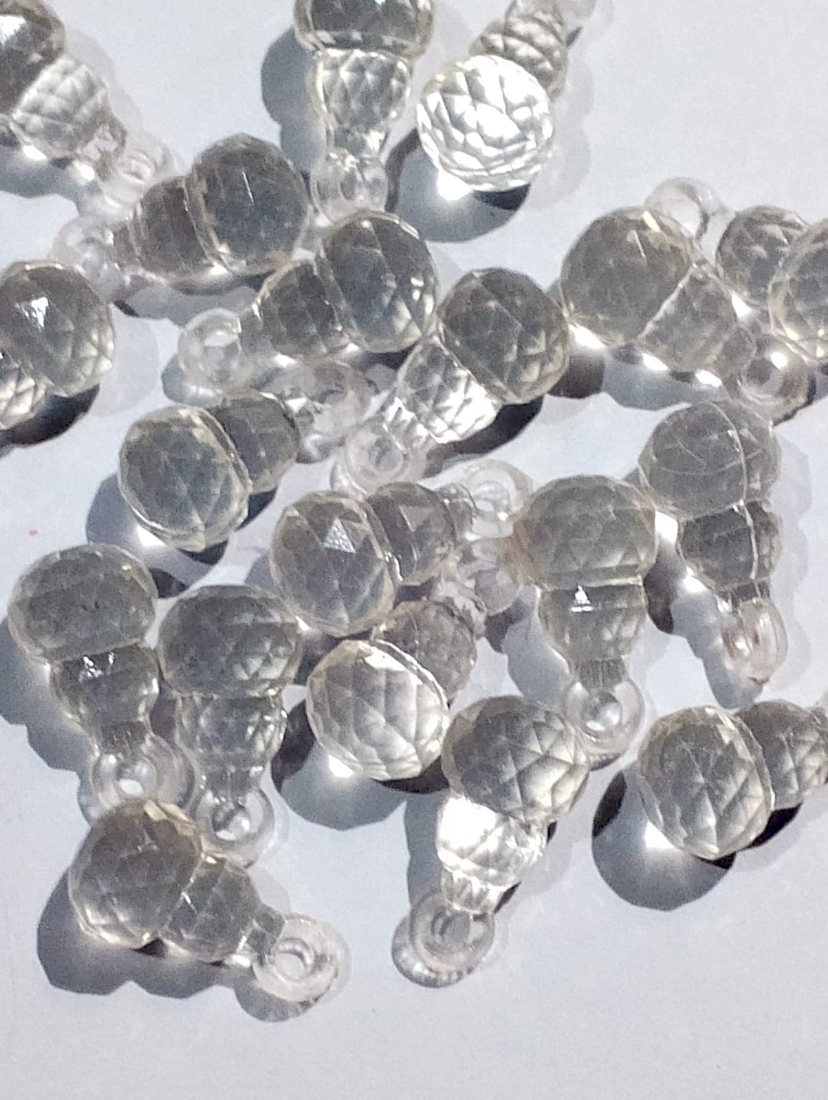 Beads for DIY Crafts. White, Yellow, Pink, and Orange Drop Tussle (Latkan) Acrylic Beads. Pack of 40gms Beads, For DIY Jewelry Making, Jewelry, And Dress Accessories.