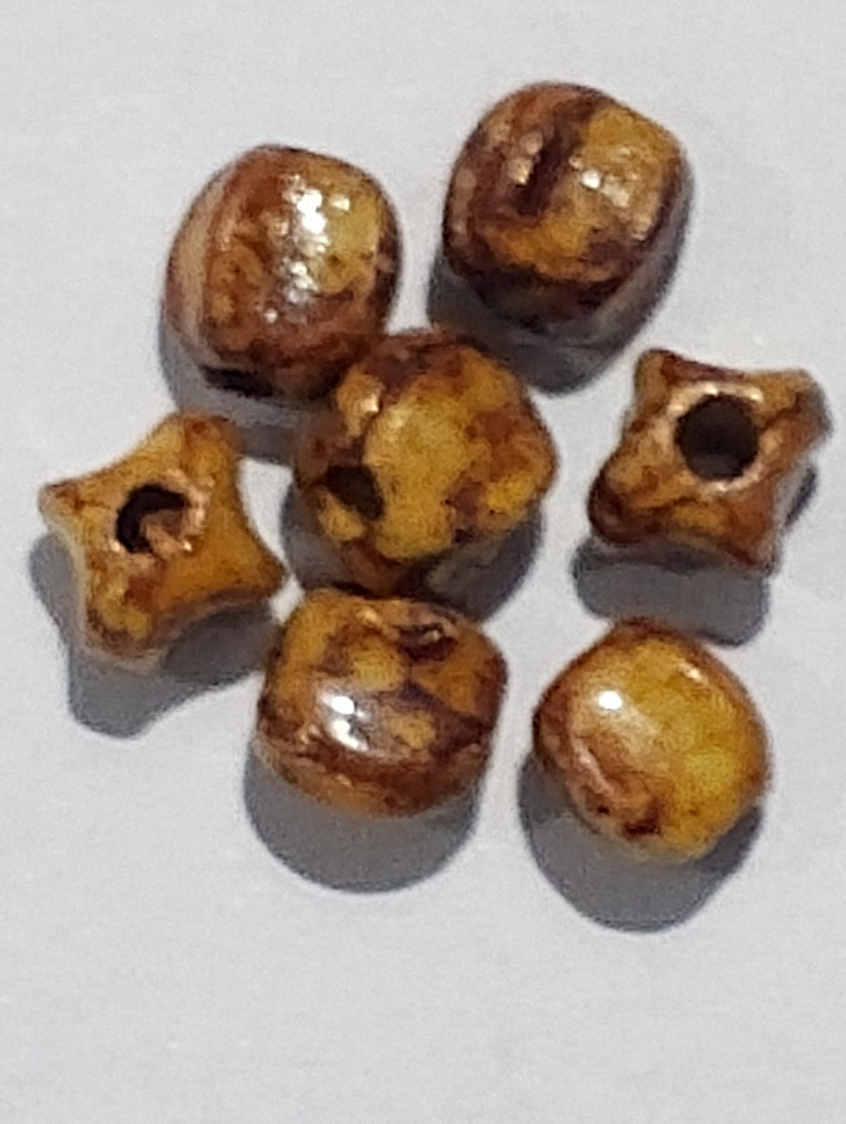 Wooden Plastic Round Cut Beads for DIY Crafts - Pack of 40gms - Ideal for DIY Jewelry Making, Jewelry, and Dress Accessories.