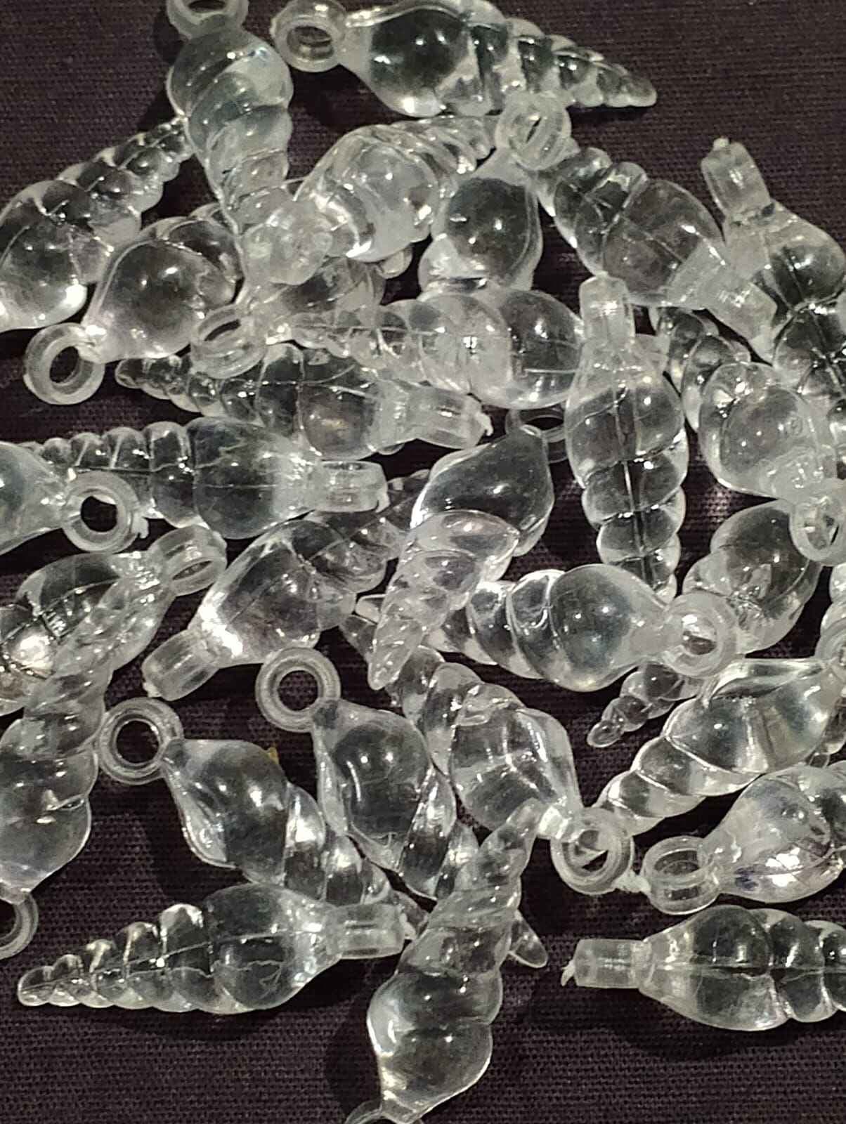Beads for DIY Crafts. White, Yellow Spiral Tussle (Latkan) Acrylic Beads. Pack of 40gms Beads, For DIY Jewelry Making, Jewelry, And Dress Accessories.