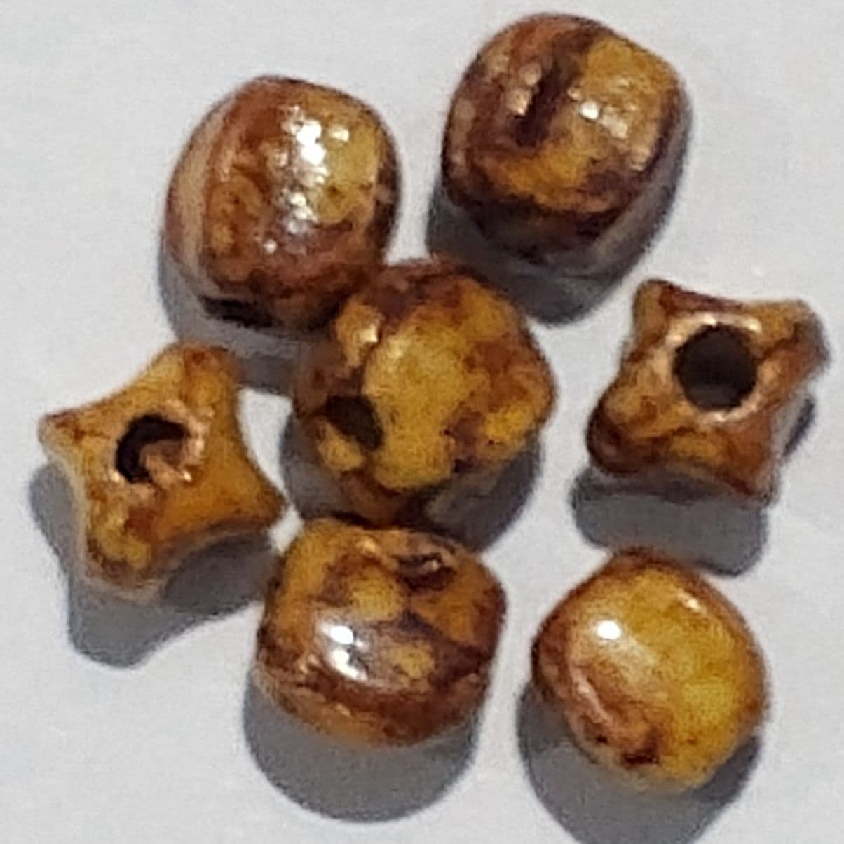 Wooden Plastic Round Cut Beads for DIY Crafts - Pack of 40gms - Ideal for DIY Jewelry Making, Jewelry, and Dress Accessories.