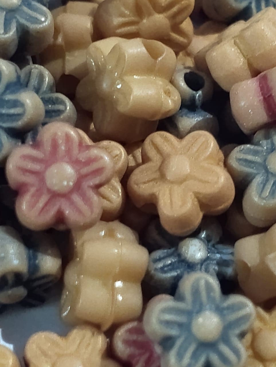 Pack of 40 gms Beads, Brown Cute Tiny Flower Plastic Beads For DIY Jewelry Making, Jewelry, DIY, Dresses And Crafting Accessories.