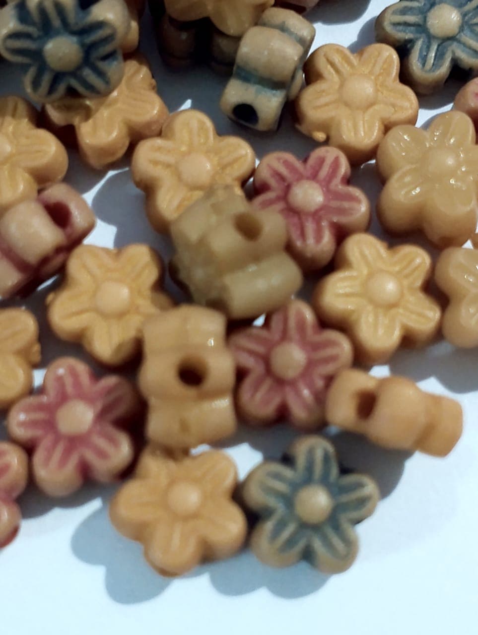 Pack of 40 gms Beads, Brown Cute Tiny Flower Plastic Beads For DIY Jewelry Making, Jewelry, DIY, Dresses And Crafting Accessories.