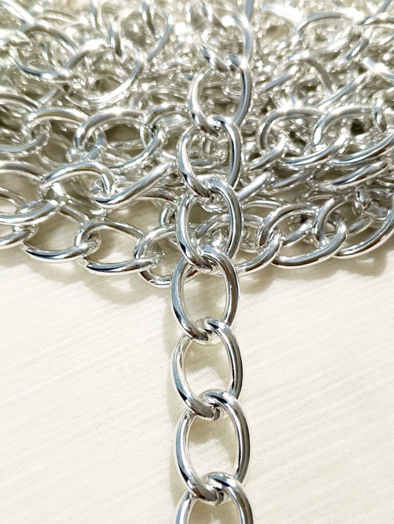 1 Yard 10mm Premium Quality Chain for Handmade Jewelry and DIY Crafting | Silver-Plated Curb Chain for Crafting Jewelry | Purse Clutches Cross Body Bags Chain