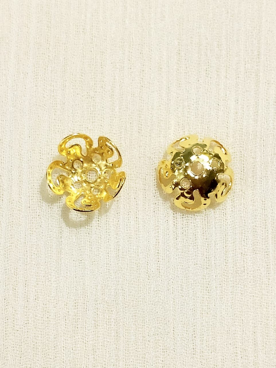 100/150 pcs 9.5, 5mm, 4mm Golden Metal Bead Caps for Jewellery Making, DIY Tussles, Crafting