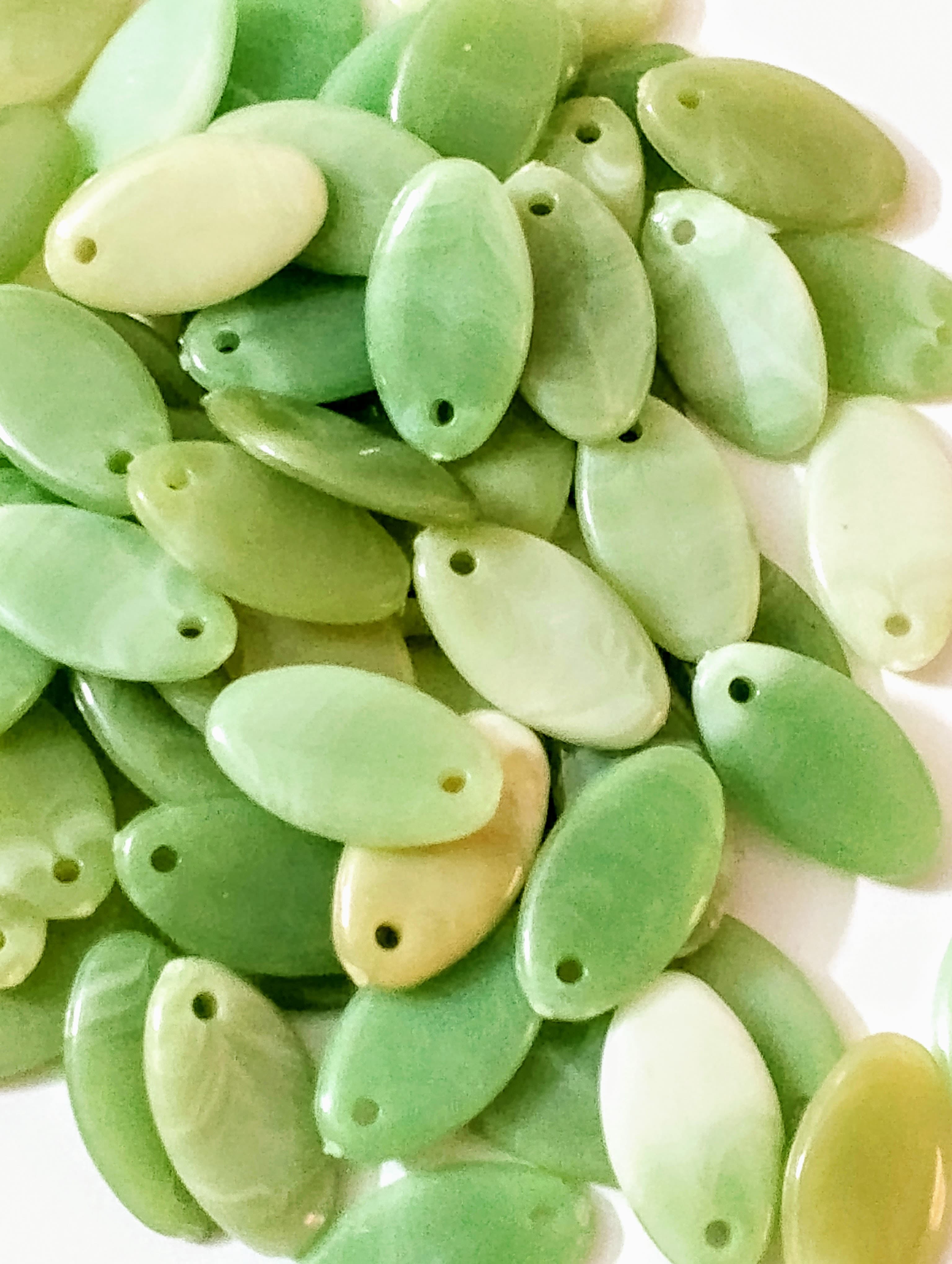 Green Marble Tussle Chips Plastic Beads. 40gms Beads, Stunning Beads For DIY Jewelry Making, Jewelry, Dress Accessories, Crafts, and Home Décor