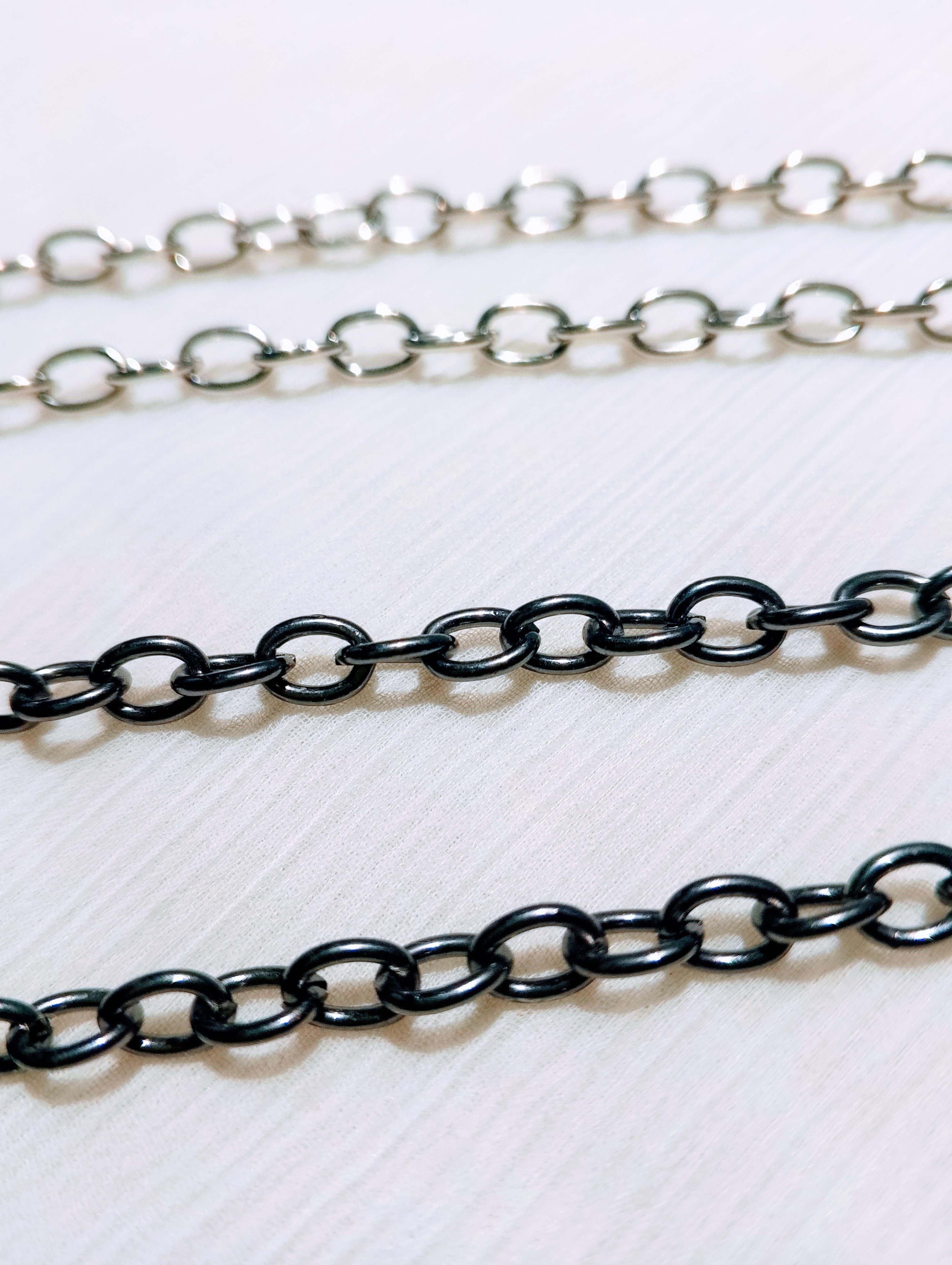 115 cm / 45 Inches 6mm O Shape Durable Metal Chain Links for Crafting and Jewelry | Purse Clutches Cross Body Bags Chain | Perfect for Crafting, Jewelry Making, and Various DIY Projects