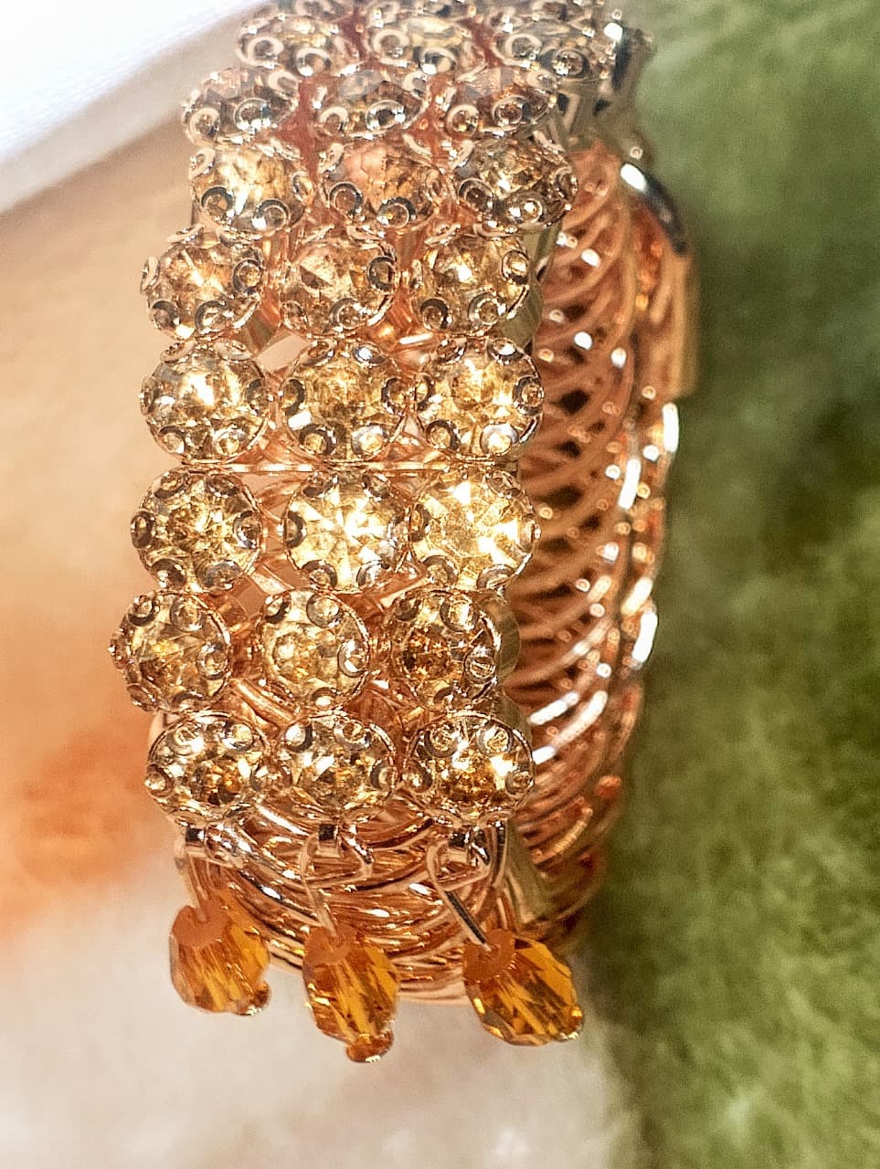 Gold-Plated Zircon Kundan Bracelet – Traditional Bridal & Festive Jewelry for Girls | Fashion Gift