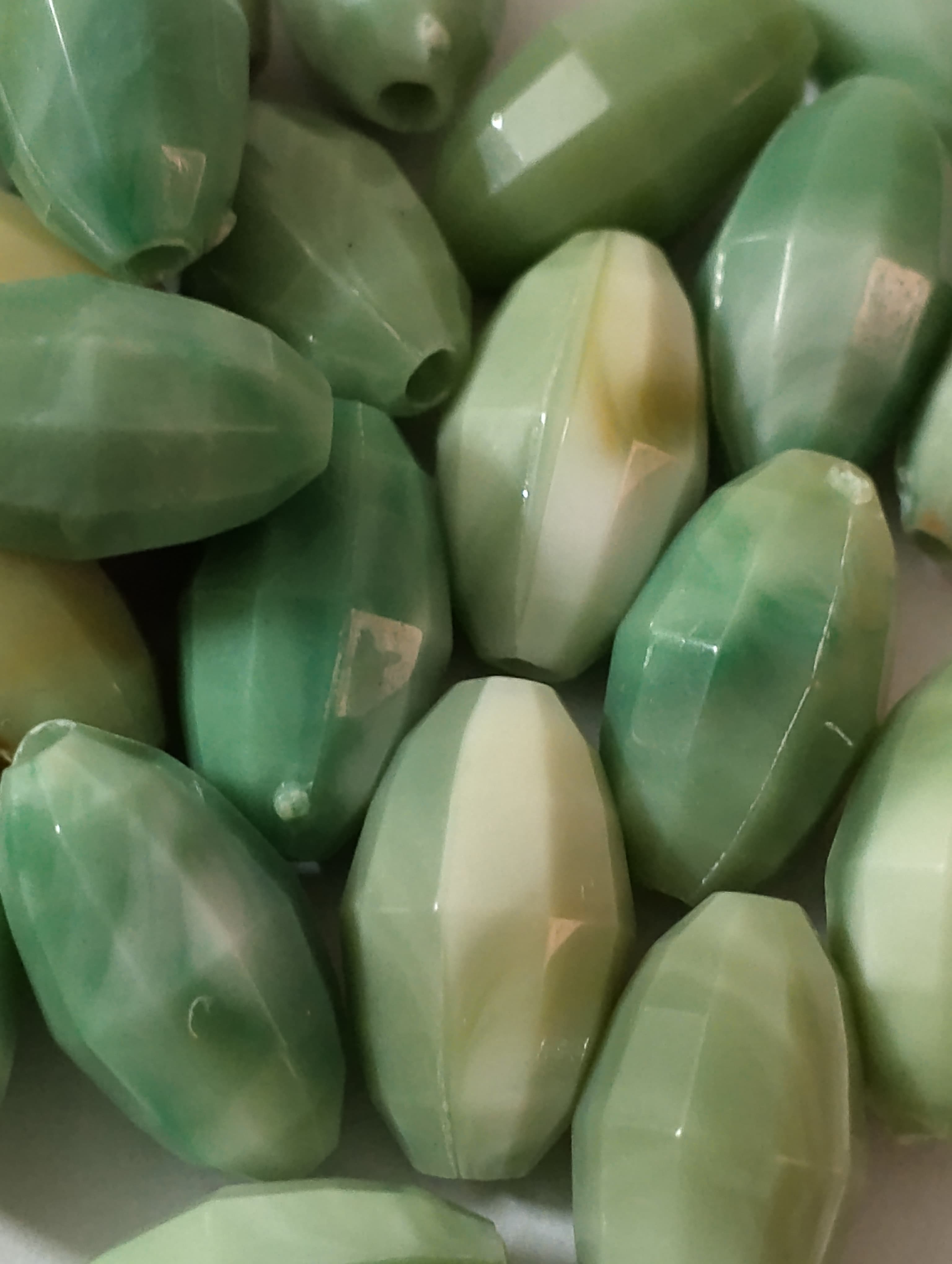 Green Marble Cylinder Cut Plastic Beads. 40gms Beads, Stunning Beads For DIY Jewelry Making, Jewelry, Dress Accessories, Crafts, and Home Décor