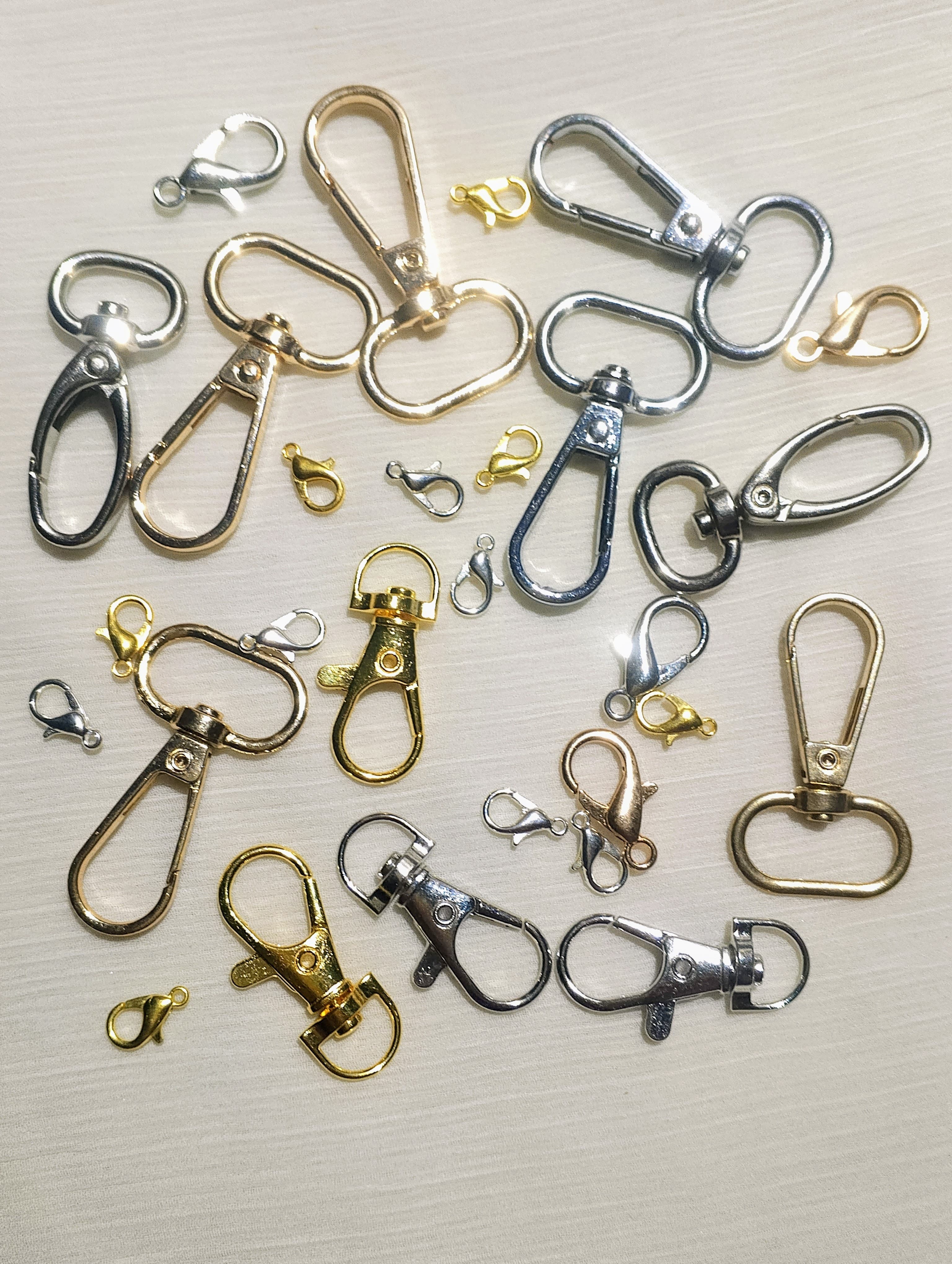Mixed Metal Buckle Hooks & Lobster Clasp Set – Swivel, Trigger & Keychain Hooks for DIY Crafts, Jewelry, Bags & Keychains