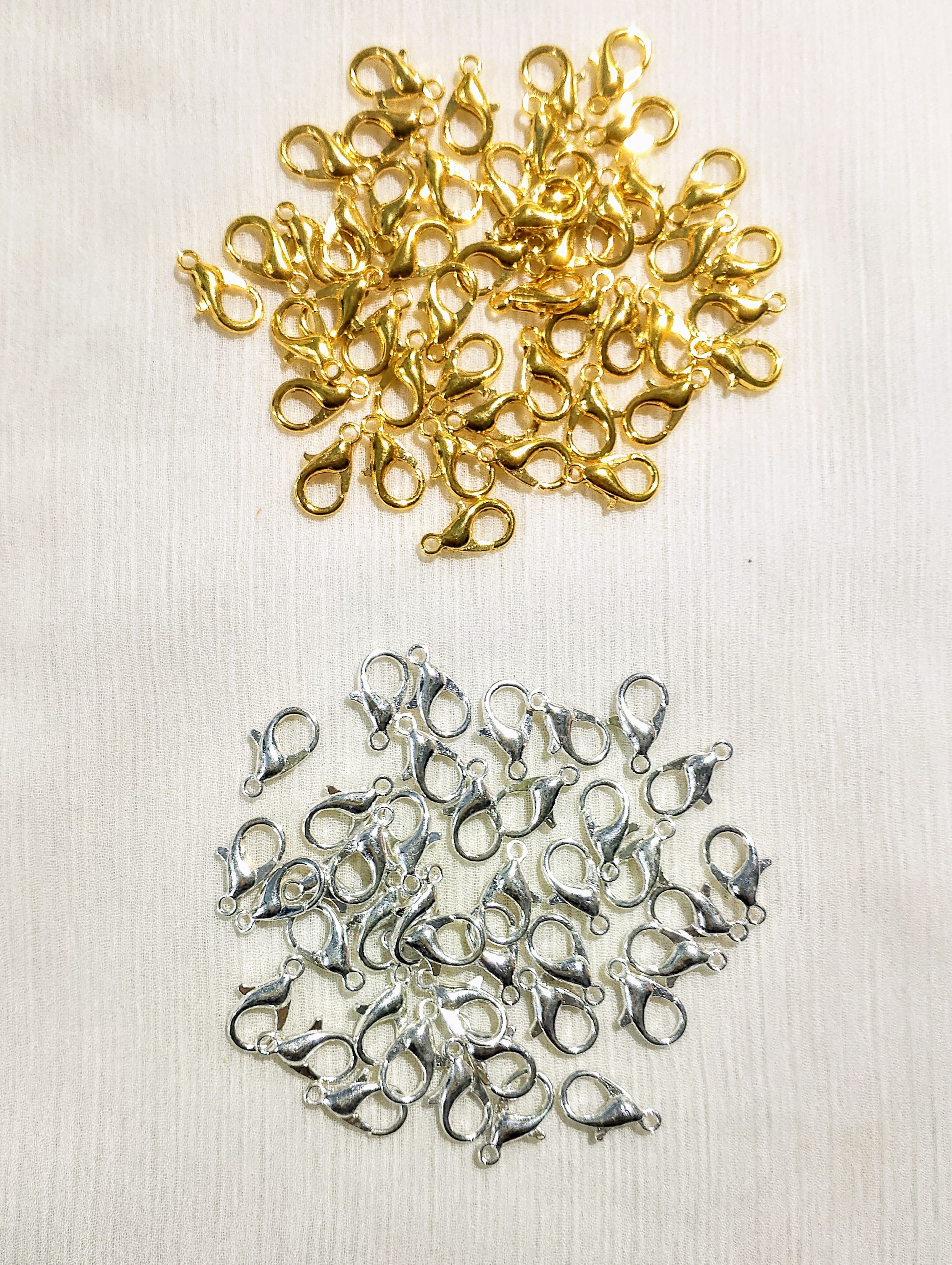 12 mm 6/12 Dozens Mini Lobster Clasp Locks For Jewelry Crafts, Gold and Silver End Clasps For Mini Purses, Bags, Necklaces, Bracelets, DIY Jewelry Findings, Fashionable Accessories Fastener Hooks