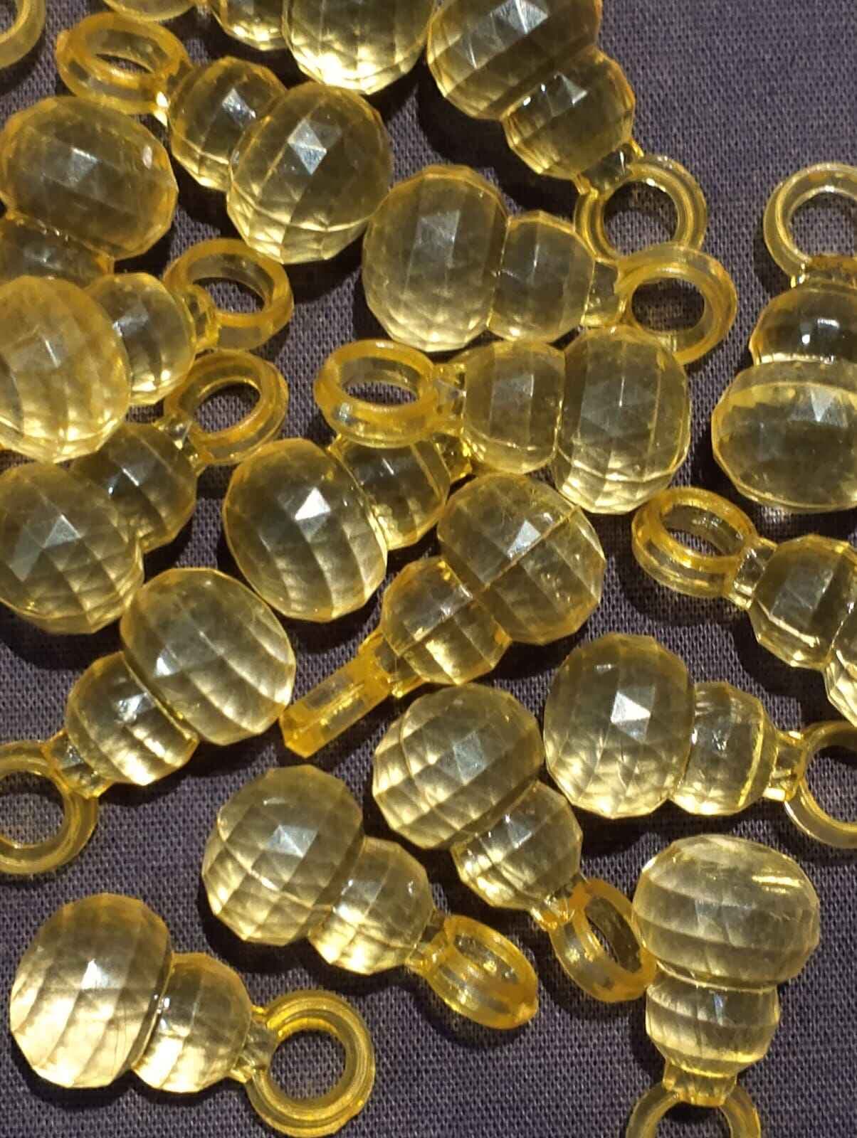 Beads for DIY Crafts. White, Yellow, Pink, and Orange Drop Tussle (Latkan) Acrylic Beads. Pack of 40gms Beads, For DIY Jewelry Making, Jewelry, And Dress Accessories.