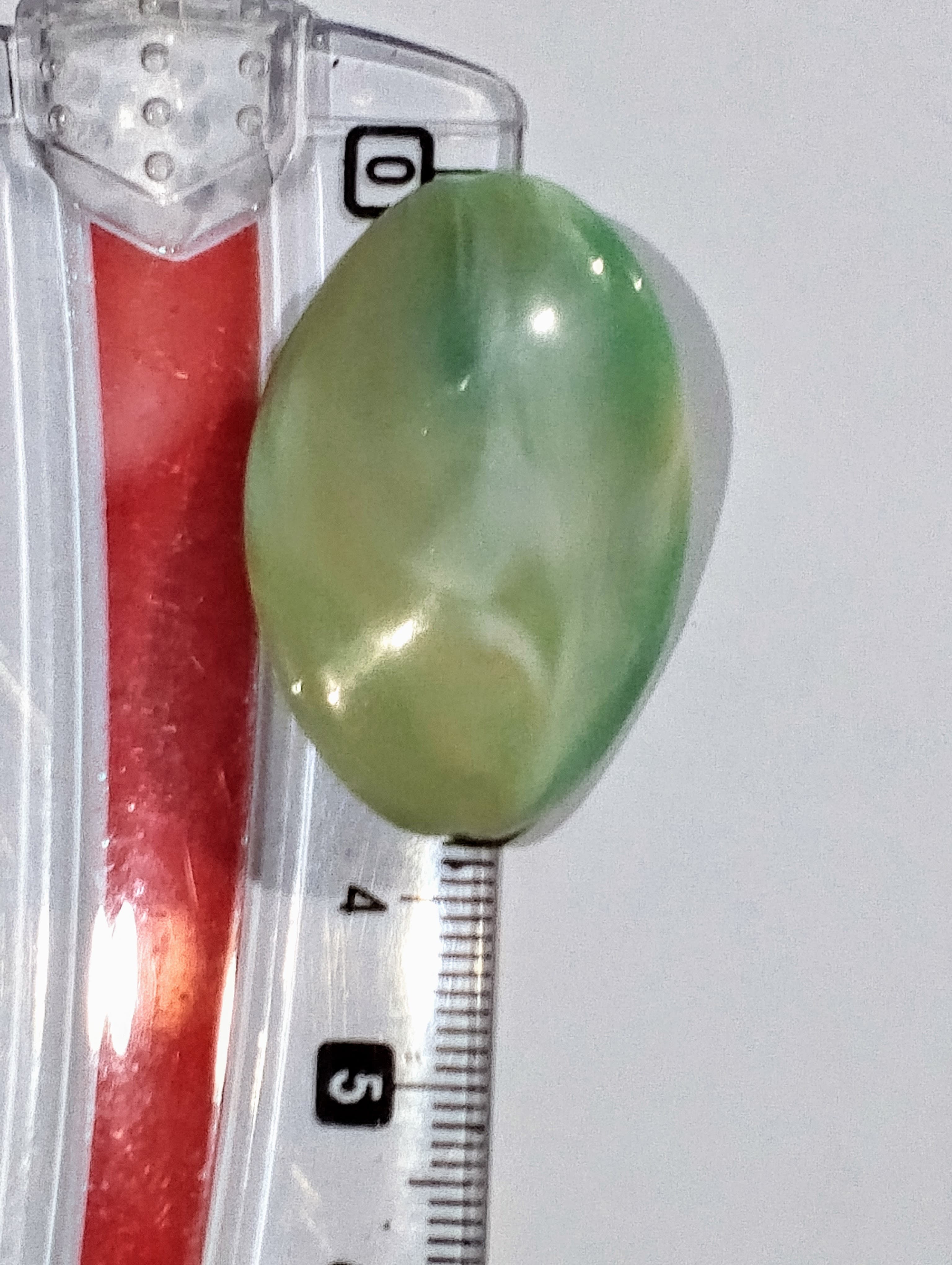 Pack of 40 gms Green Marble Curved Oval Acrylic Plastic Beads. Versatile for DIY Jewelry, Craft Projects, Dress Accessories, Home Decorative Ideas.