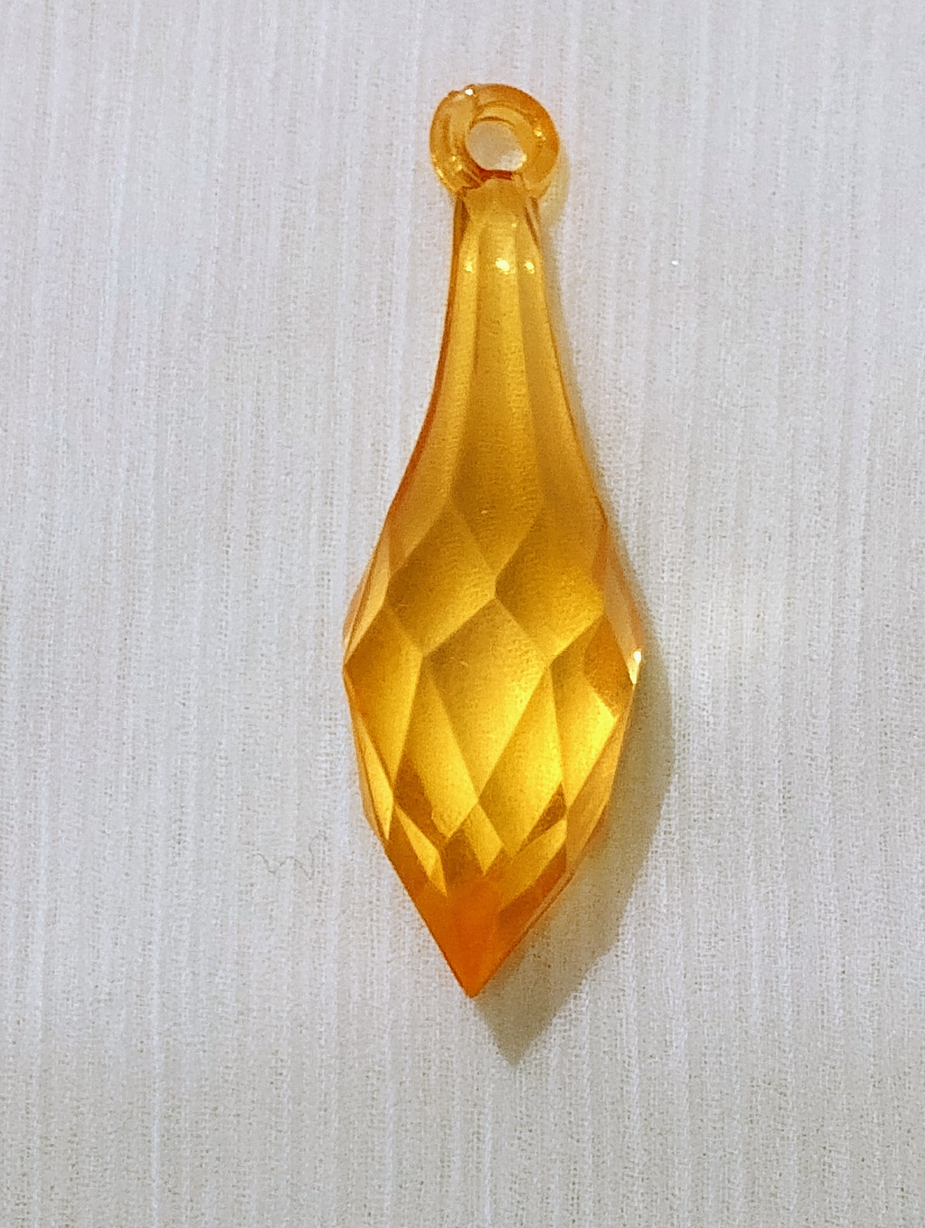10/15 pcs Yellow Faceted Crystal Plastic Drop Tussle Bead - DIY Craft, Jewelry, Dress Ornaments and Décor