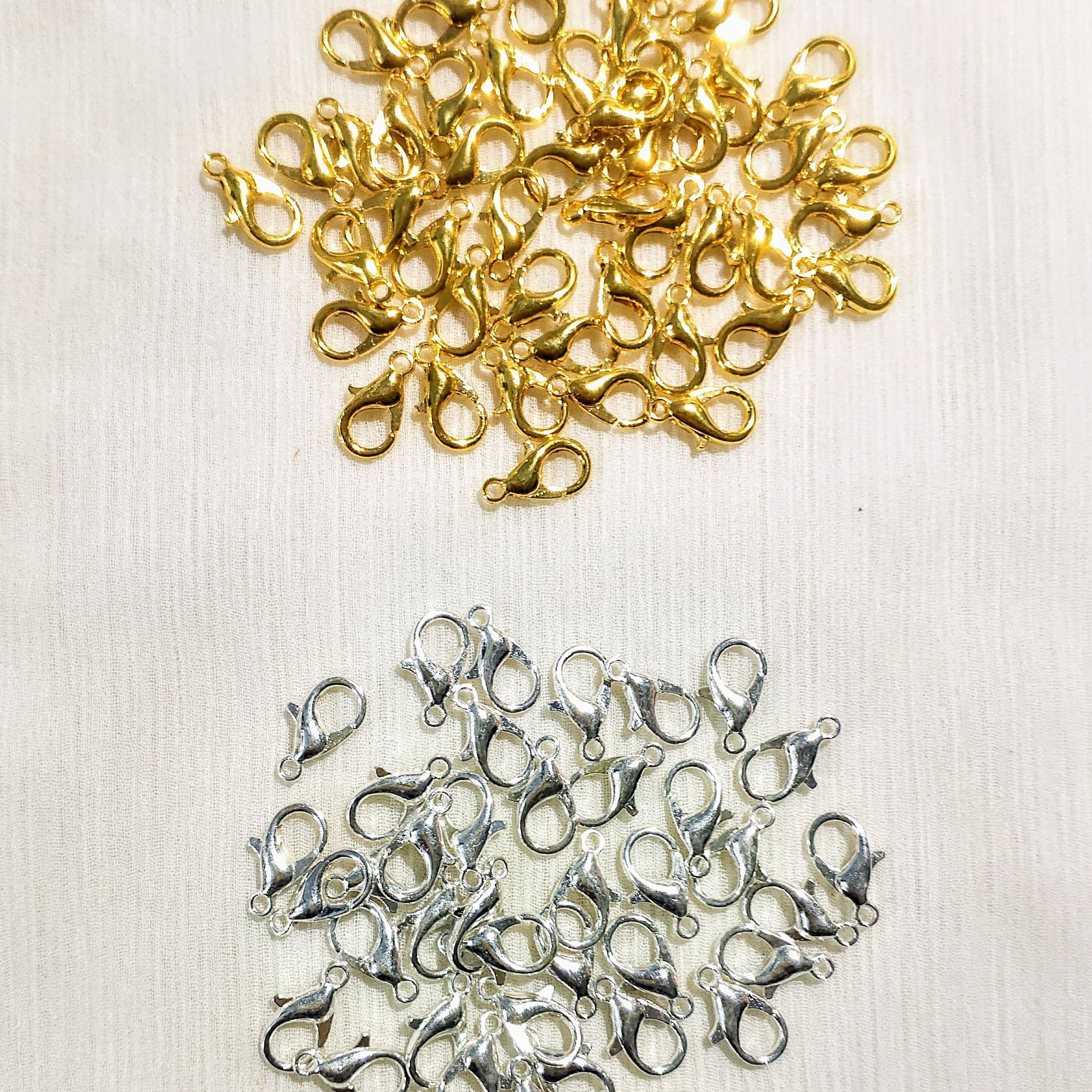 12 mm 6/12 Dozens Mini Lobster Clasp Locks For Jewelry Crafts, Gold and Silver End Clasps For Mini Purses, Bags, Necklaces, Bracelets, DIY Jewelry Findings, Fashionable Accessories Fastener Hooks