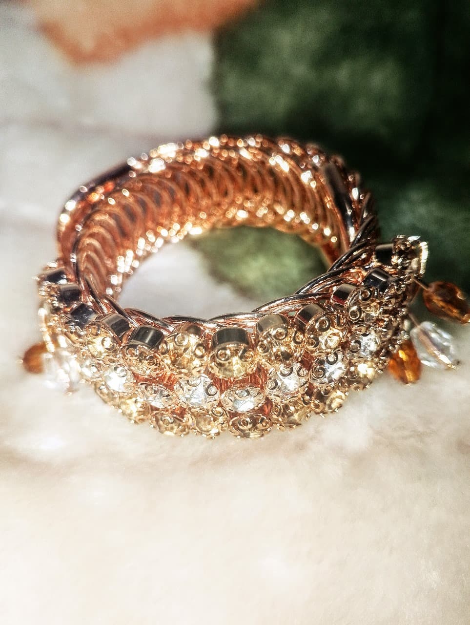 Gold-Plated Zircon Kundan Bracelet – Traditional Bridal & Festive Jewelry for Girls | Fashion Gift