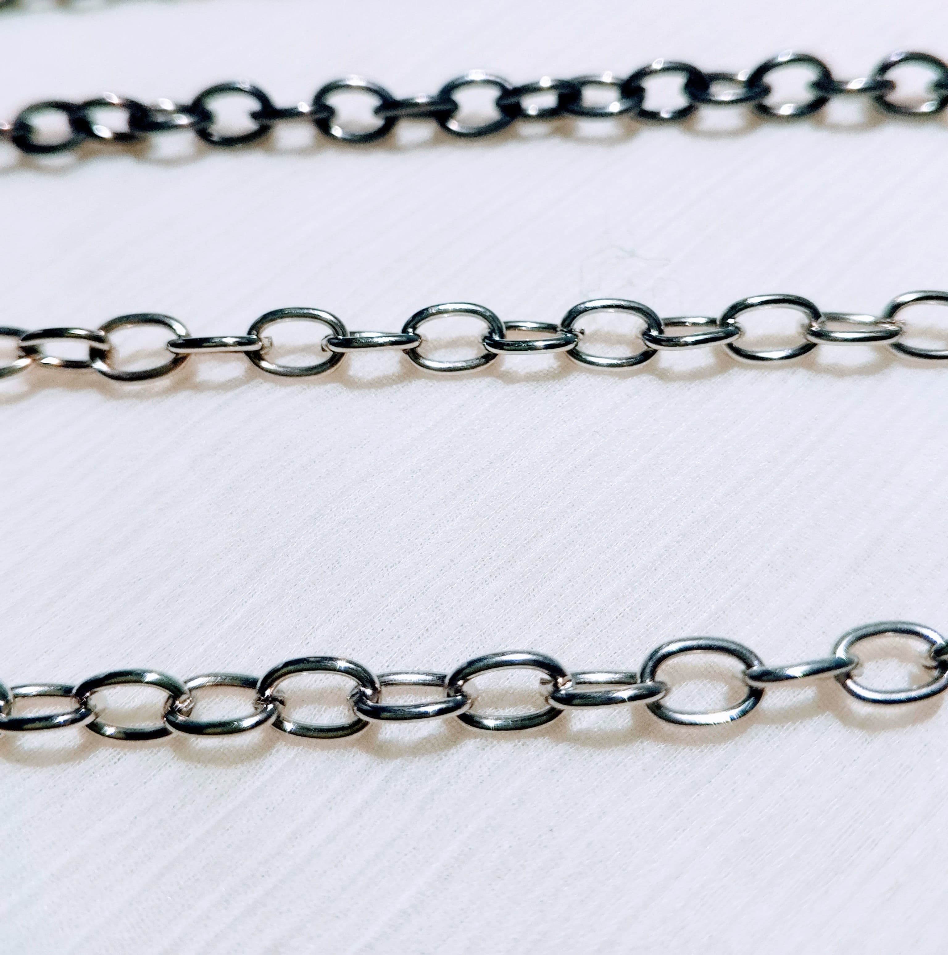 115 cm / 45 Inches 6mm O Shape Durable Metal Chain Links for Crafting and Jewelry | Purse Clutches Cross Body Bags Chain | Perfect for Crafting, Jewelry Making, and Various DIY Projects