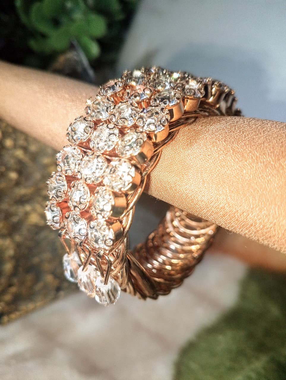 Gold-Plated Zircon Kundan Bracelet – Traditional Bridal & Festive Jewelry for Girls | Fashion Gift