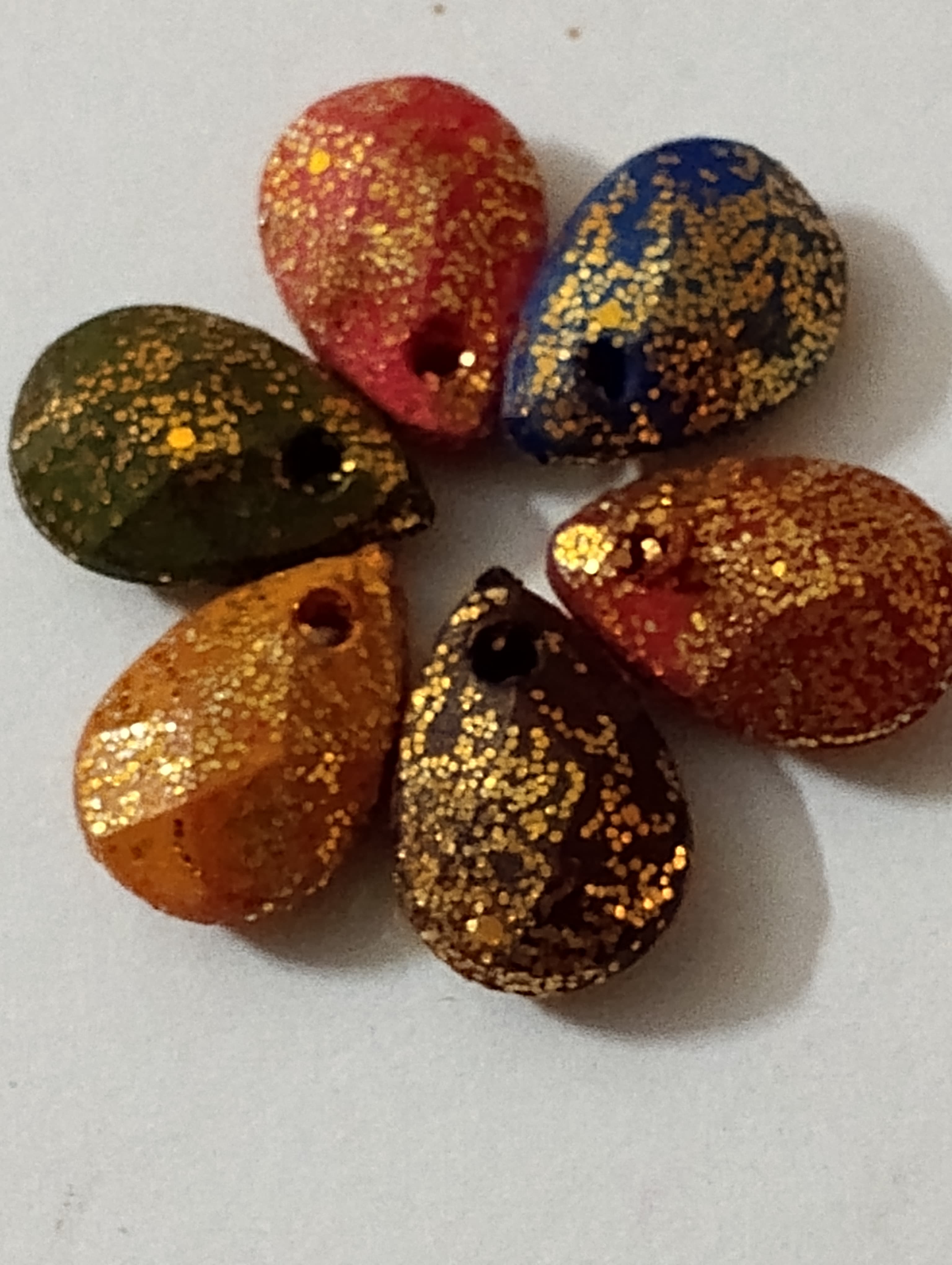 Colorful Gold Sprinkled Drop Spacer Plastic Beads for DIY Crafts - 40gms - Ideal for DIY Jewelry Making, Jewelry, Dress Accessories, Crafts, and Home Decor.
