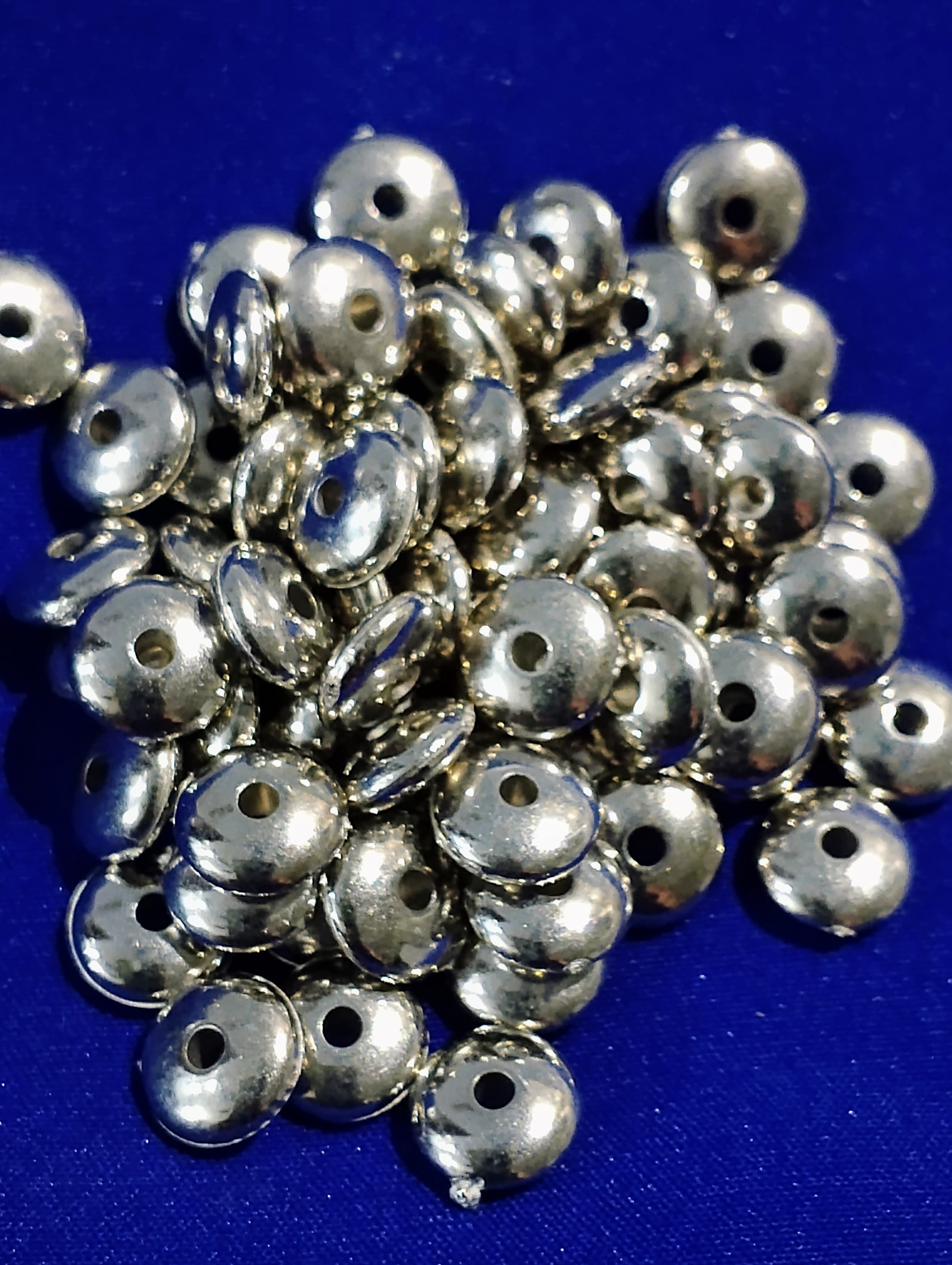 40 grams Silver Flat Plain Round Spacer Beads. For DIY Jewelry Making, Dress Accessories, Crafts, and Home Décor