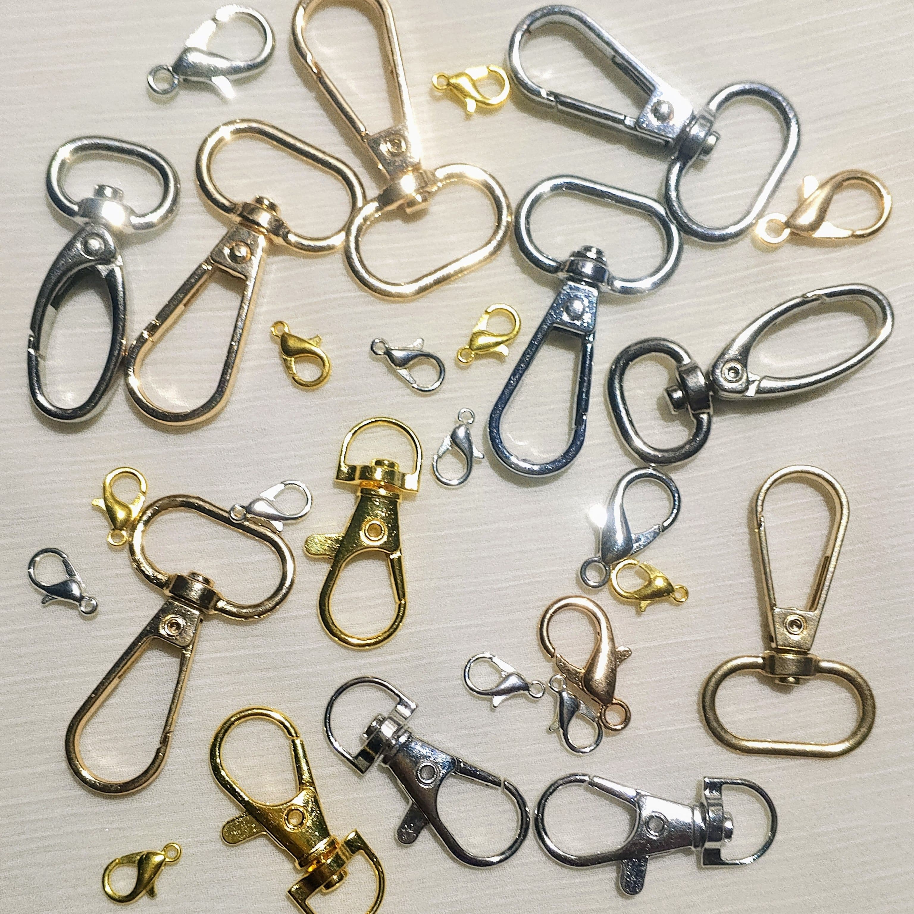 Mixed Metal Buckle Hooks & Lobster Clasp Set – Swivel, Trigger & Keychain Hooks for DIY Crafts, Jewelry, Bags & Keychains