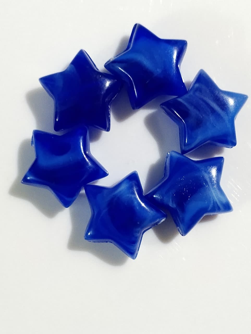 Rust Blue Maroon Star Marble Acrylic Plastic Beads - Pack of 40gms- Ideal for DIY Jewelry Making, Jewelry, and Dress Accessories.