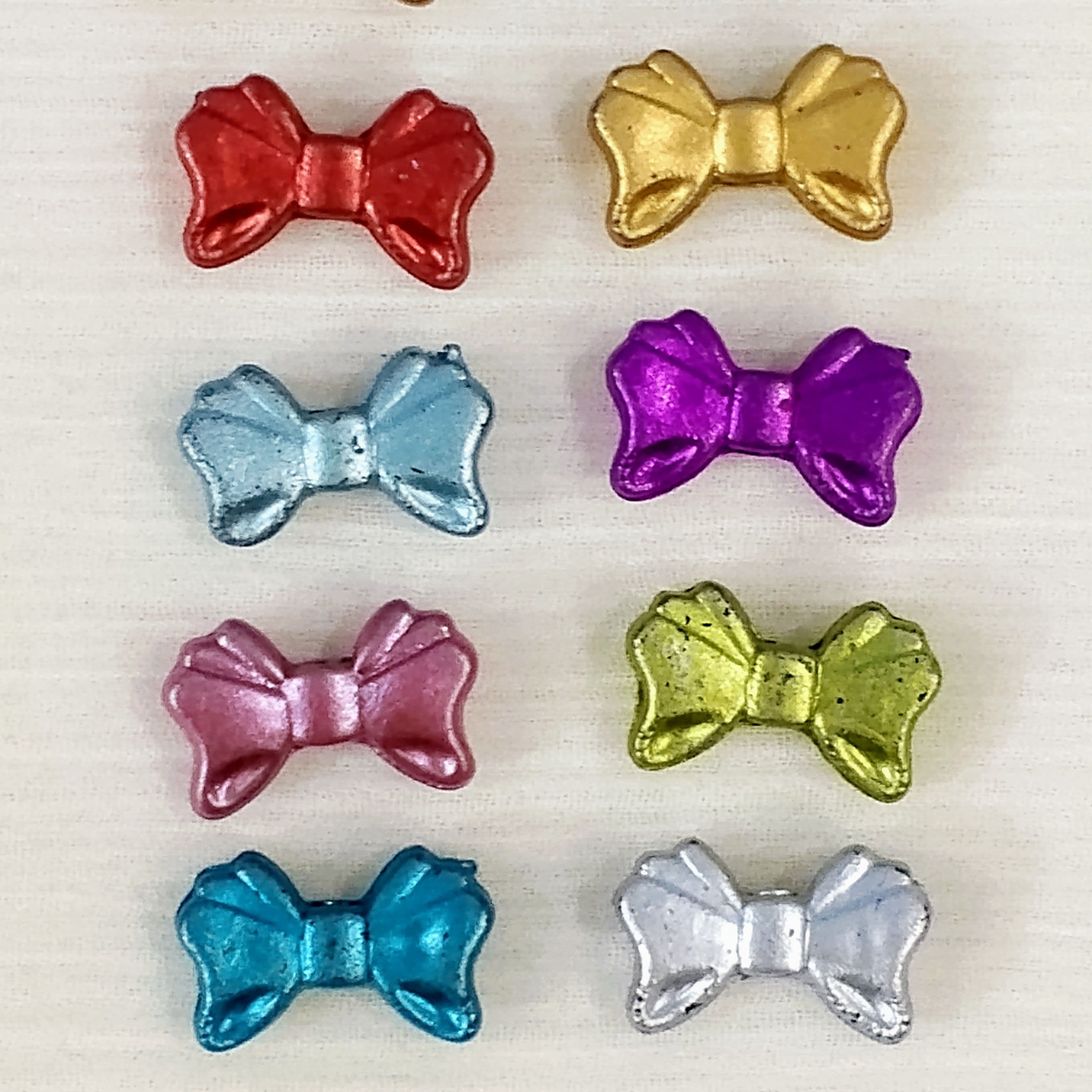 40gms Mini Bow-Shaped Beads for Jewelry and DIY Craft Making – Colorful Resin Spacer Beads