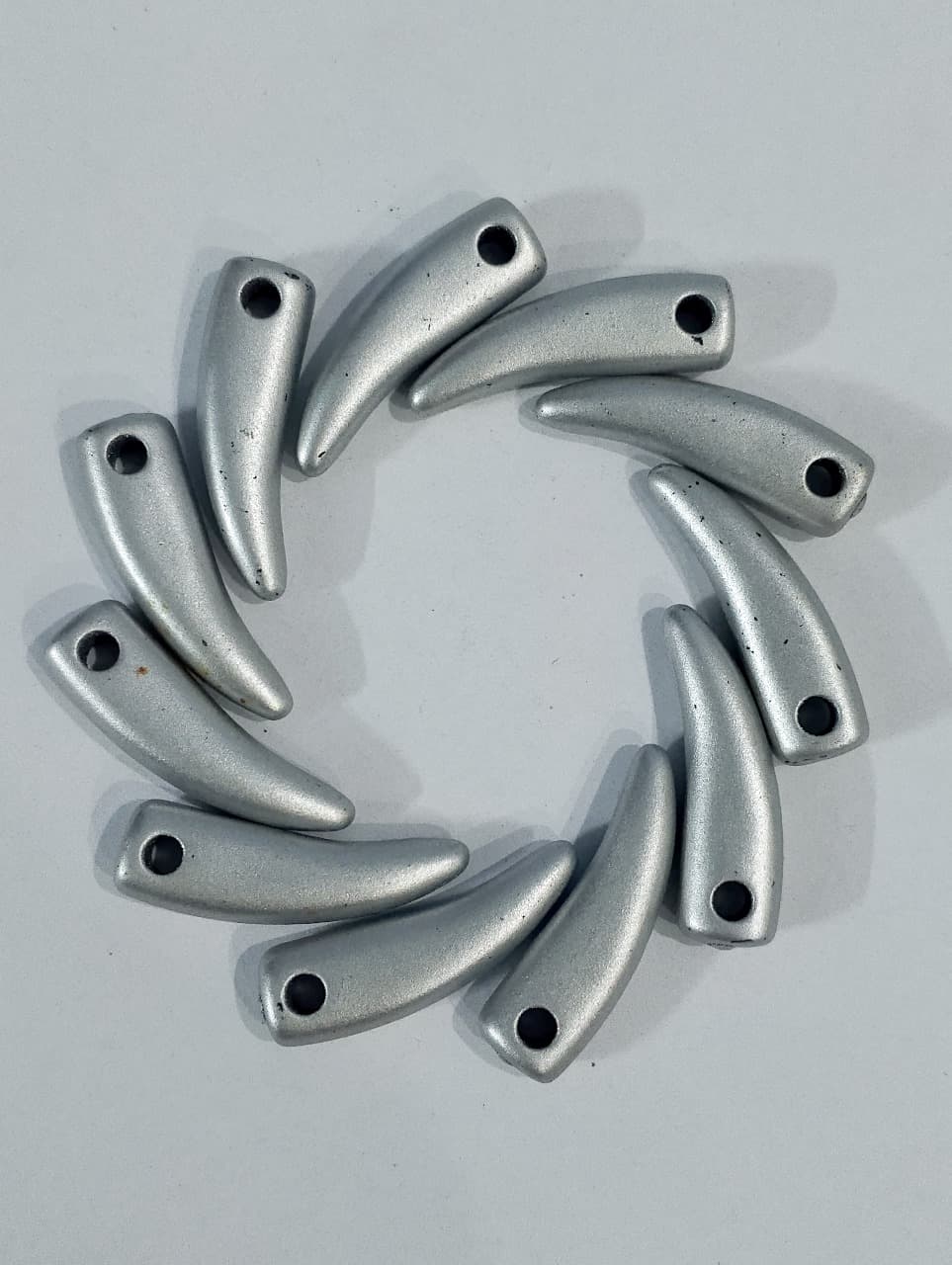 Unique Beads for Unique Crafts. Silver Long Curve Tussle Plastic Beads. Pack of 40gms Beads, For DIY Jewelry Making, Crafting, Home Decor, And Dress Accessories.