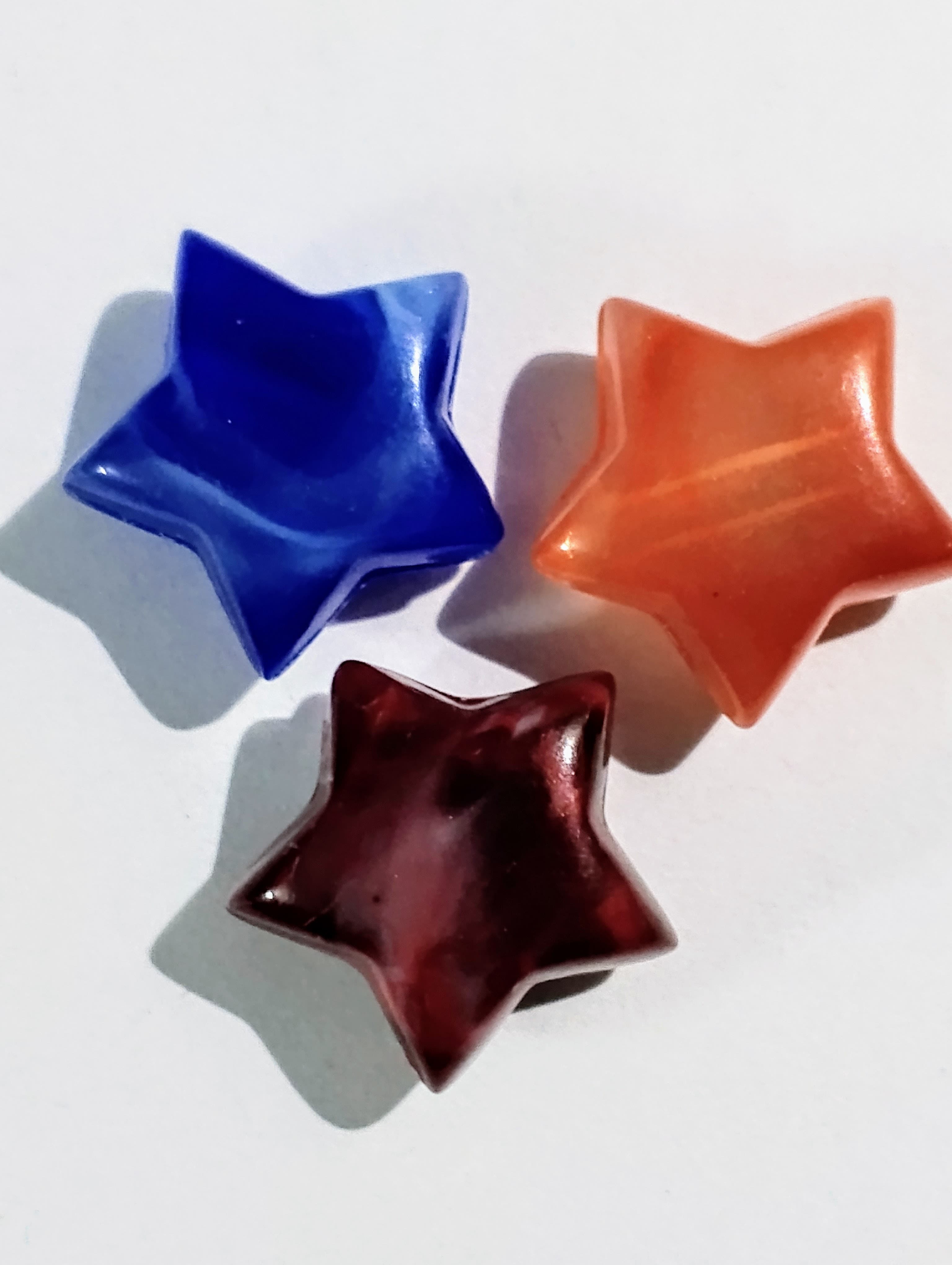 Rust Blue Maroon Star Marble Acrylic Plastic Beads - Pack of 40gms- Ideal for DIY Jewelry Making, Jewelry, and Dress Accessories.