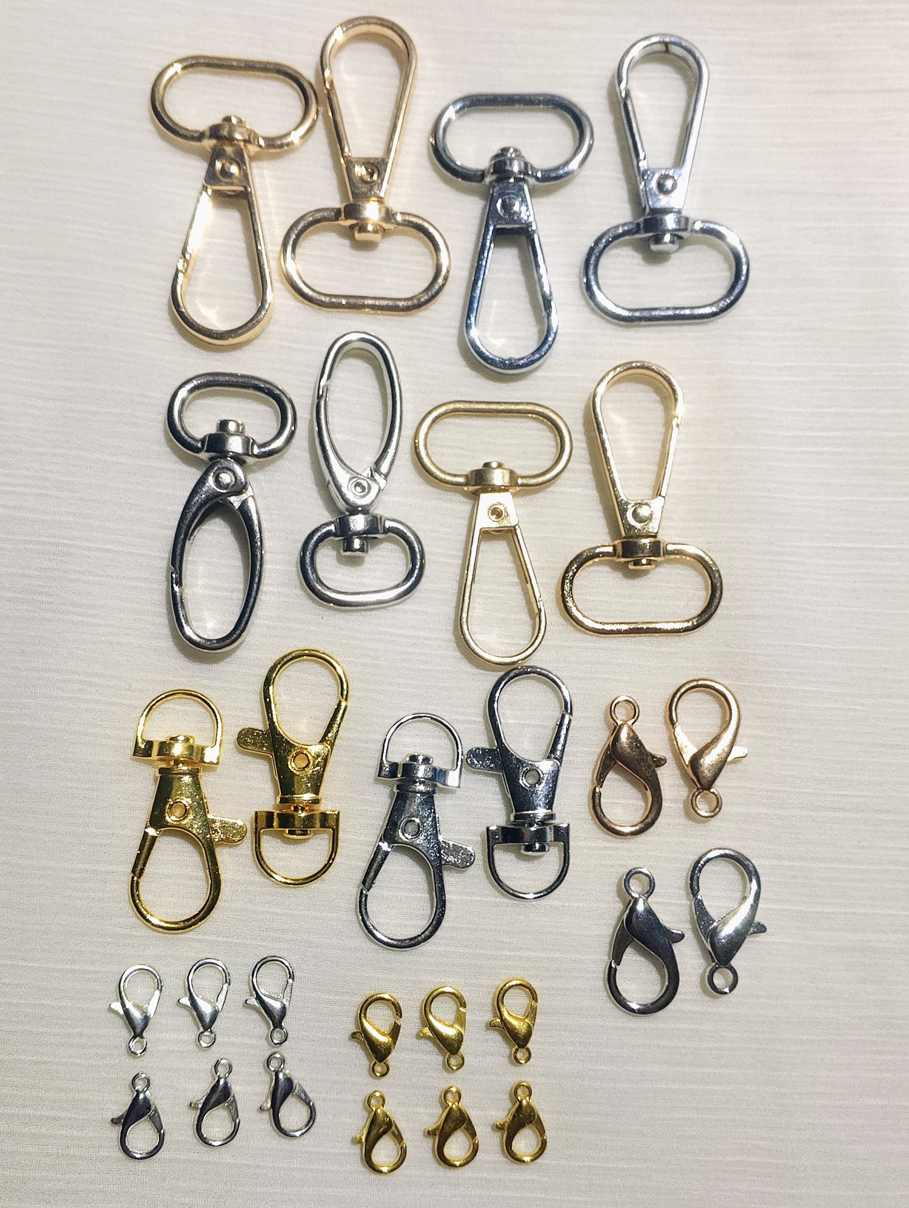 Mixed Metal Buckle Hooks & Lobster Clasp Set – Swivel, Trigger & Keychain Hooks for DIY Crafts, Jewelry, Bags & Keychains