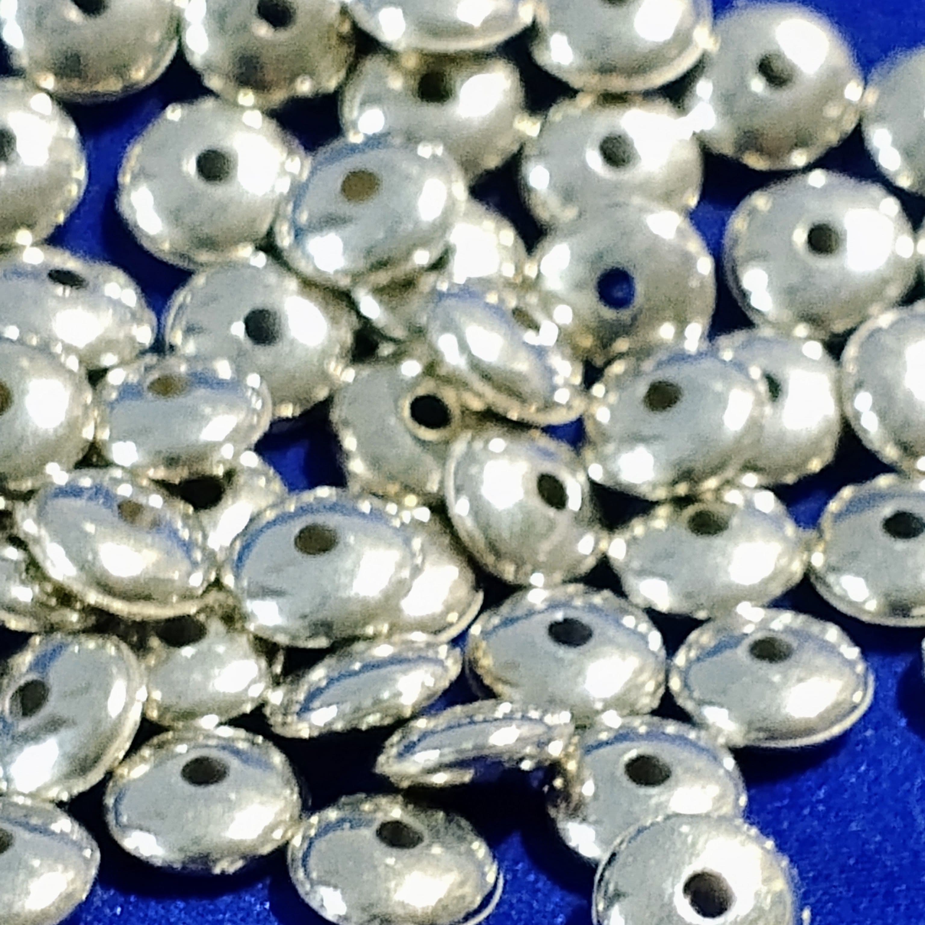 40 grams Silver Flat Plain Round Spacer Beads. For DIY Jewelry Making, Dress Accessories, Crafts, and Home Décor