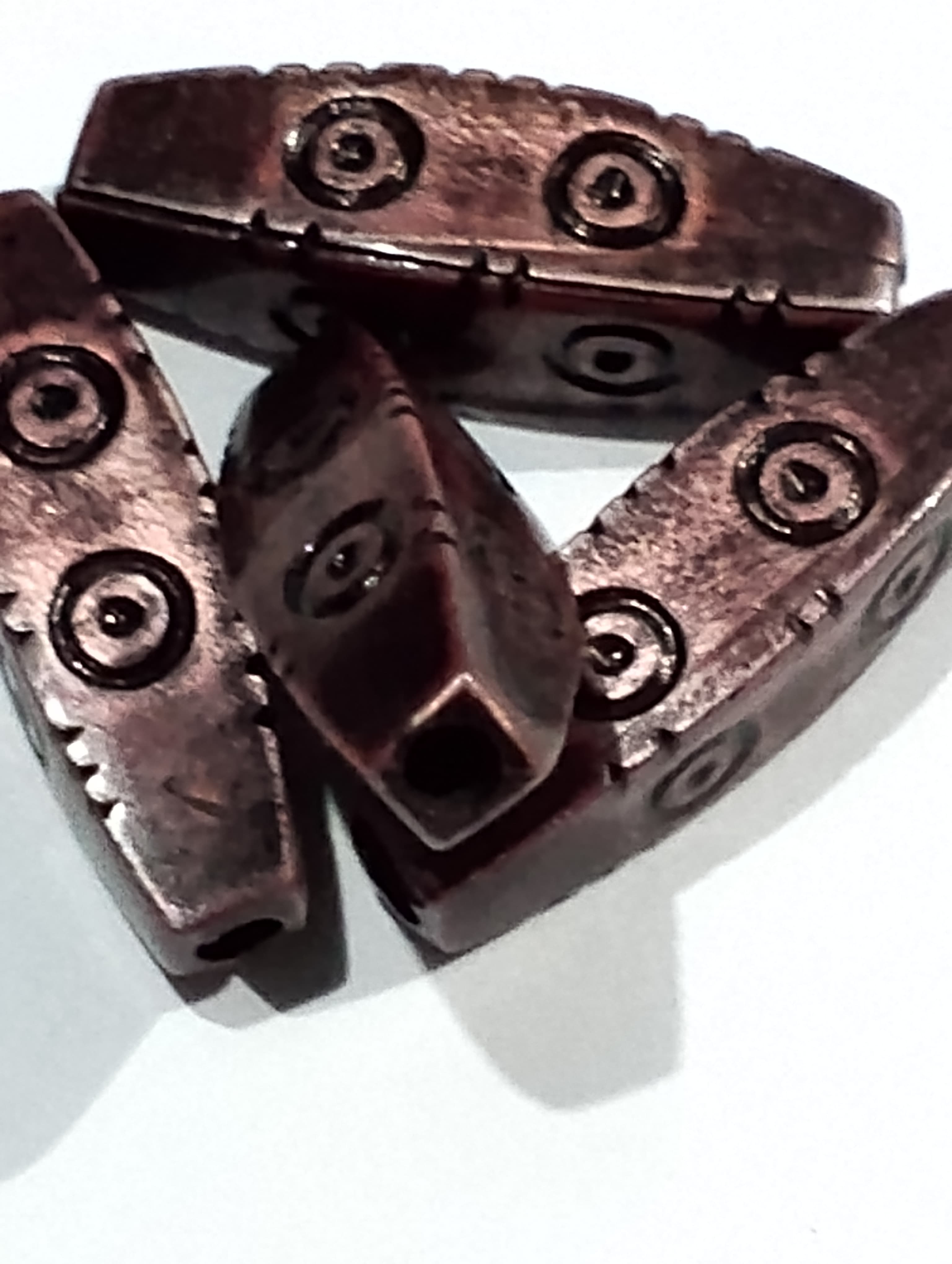 Pack of 40gms Beads, Brown Long Antique Brick Plastic Beads For DIY Jewelry Making, Jewelry, DIY, Dresses And Crafting Accessories.