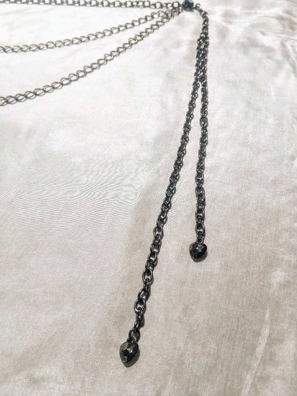 Elegant Multi-Layer Metal and Beads Chain Waist Belt