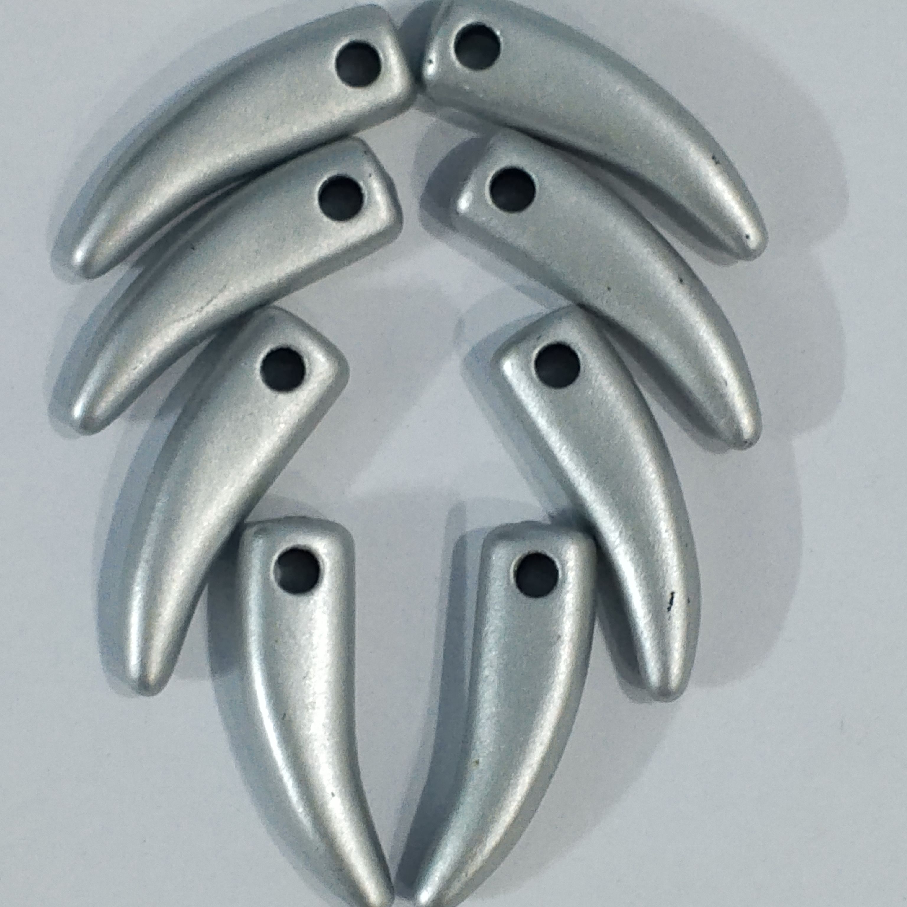 Unique Beads for Unique Crafts. Silver Long Curve Tussle Plastic Beads. Pack of 40gms Beads, For DIY Jewelry Making, Crafting, Home Decor, And Dress Accessories.