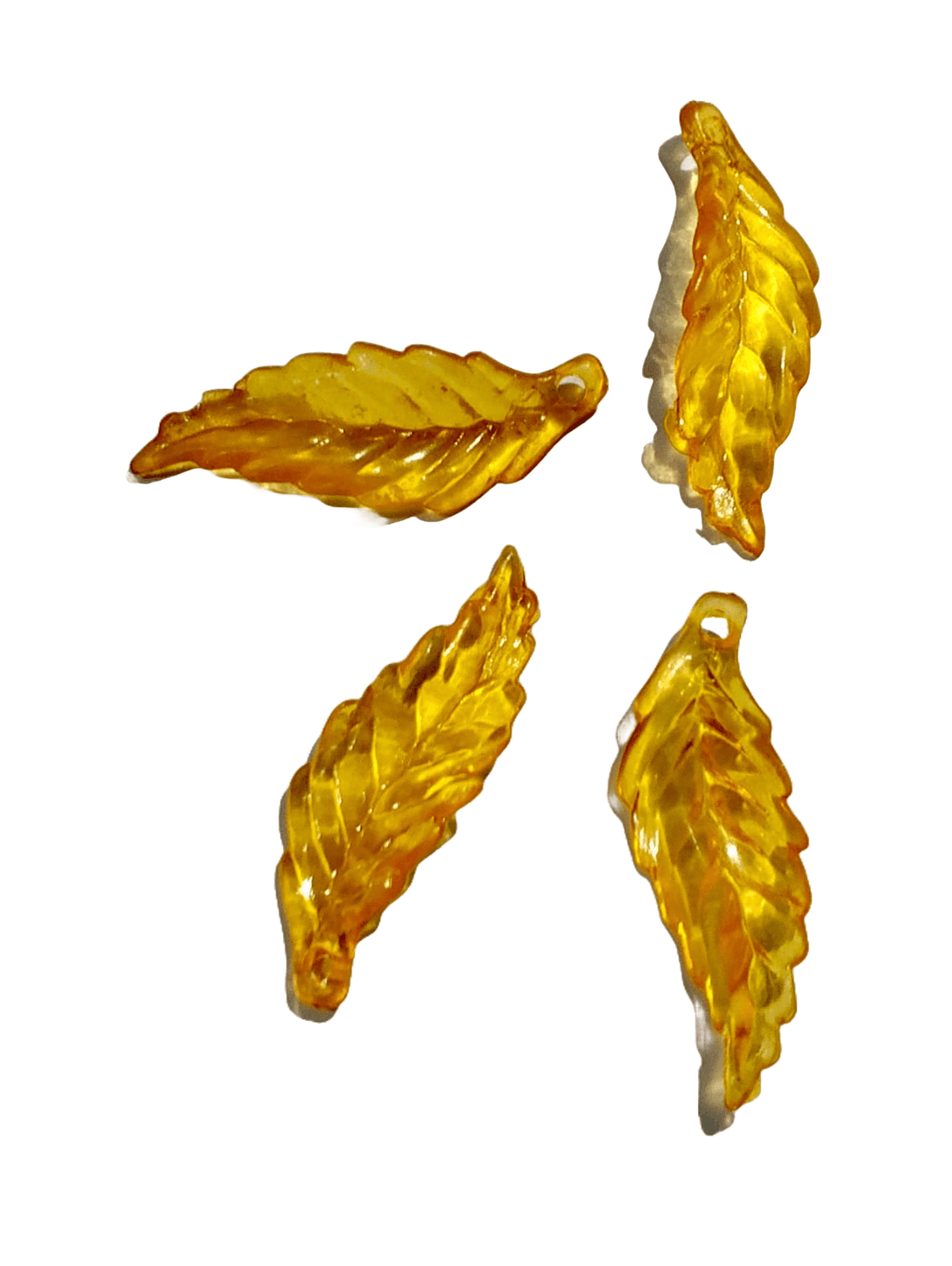 Pack of 40gms Beads, Yellow Curved Leaf Tussle (Latkan) Acrylic Beads For DIY Jewelry Making, Jewelry, DIY, And Crafting Accessories
