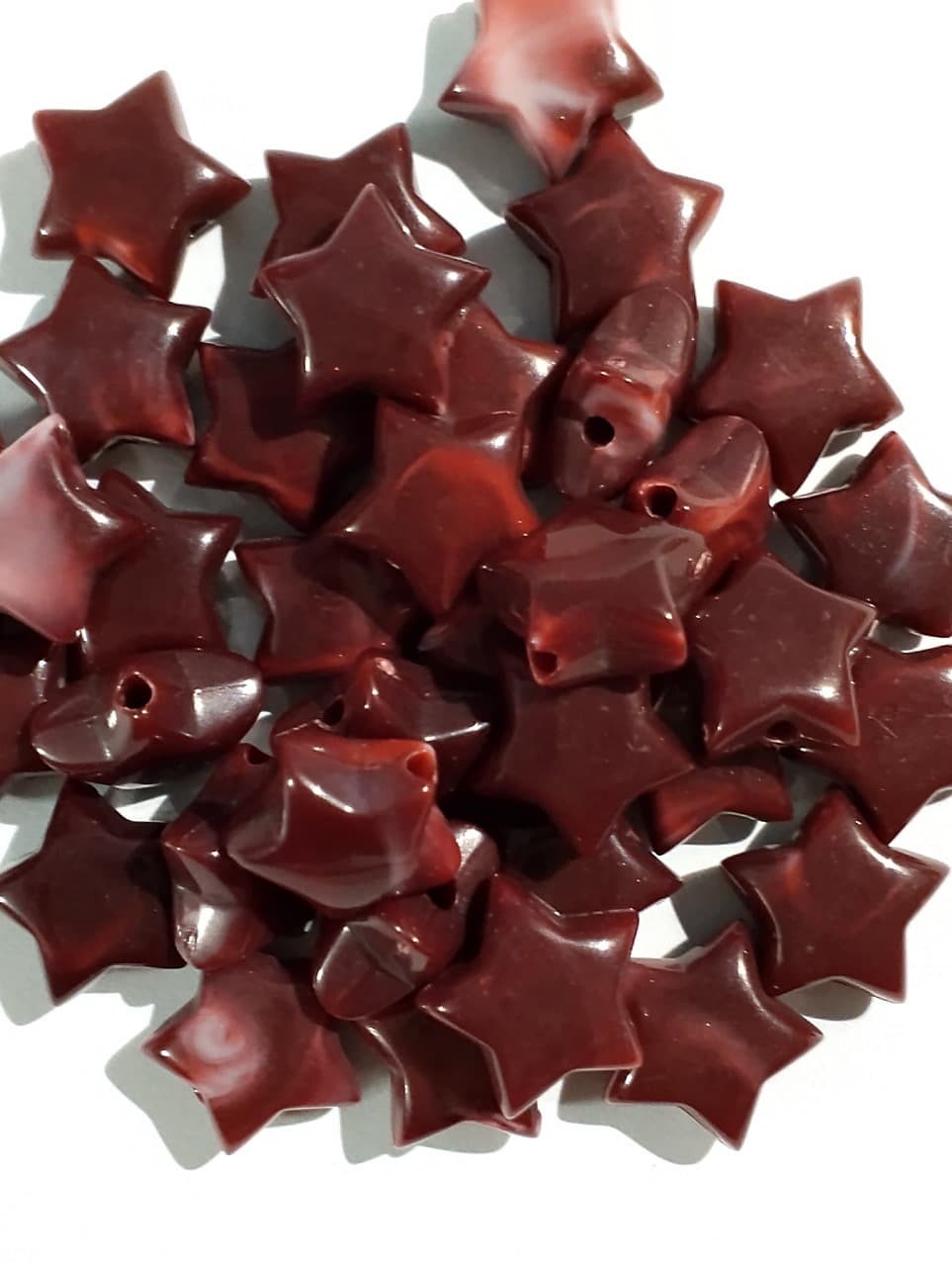 Rust Blue Maroon Star Marble Acrylic Plastic Beads - Pack of 40gms- Ideal for DIY Jewelry Making, Jewelry, and Dress Accessories.