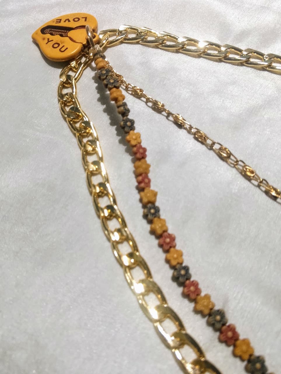 Elegant Multi-Layer Metal and Beads Chain Waist Belt