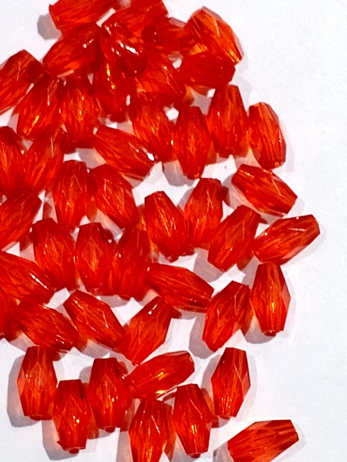 Red Cylinder Cut Acrylic Beads for DIY Crafts - Pack of 40gms - Ideal for DIY Jewelry Making, Jewelry, and Dress Accessories.