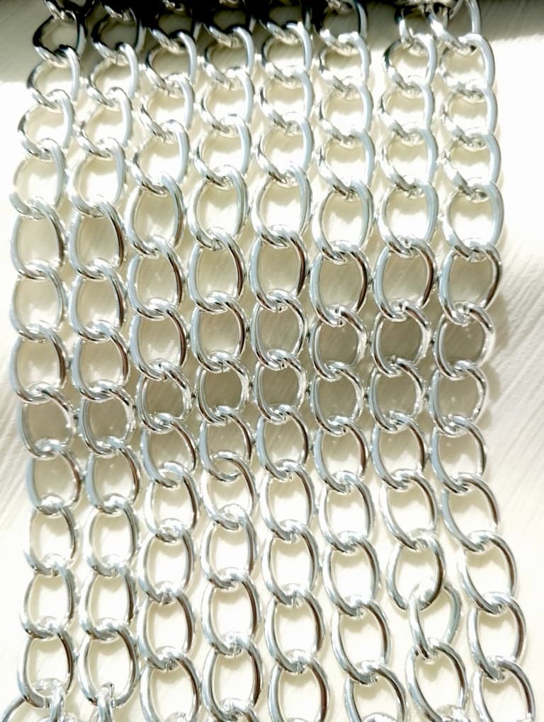 1 Yard 10mm Premium Quality Chain for Handmade Jewelry and DIY Crafting | Silver-Plated Curb Chain for Crafting Jewelry | Purse Clutches Cross Body Bags Chain
