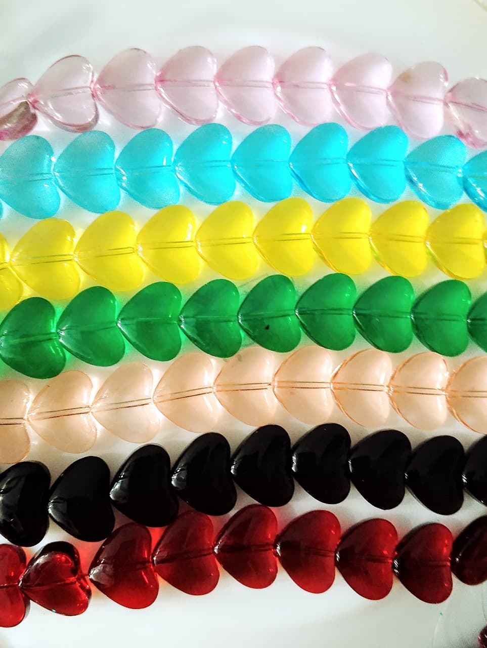 15 Glass Crystal Transparent Multicolor 13mm Heart Beads for DIY, Jewelry Making, Crafting – 13mm Heart Shape Beads | 28 pcs Mix Set