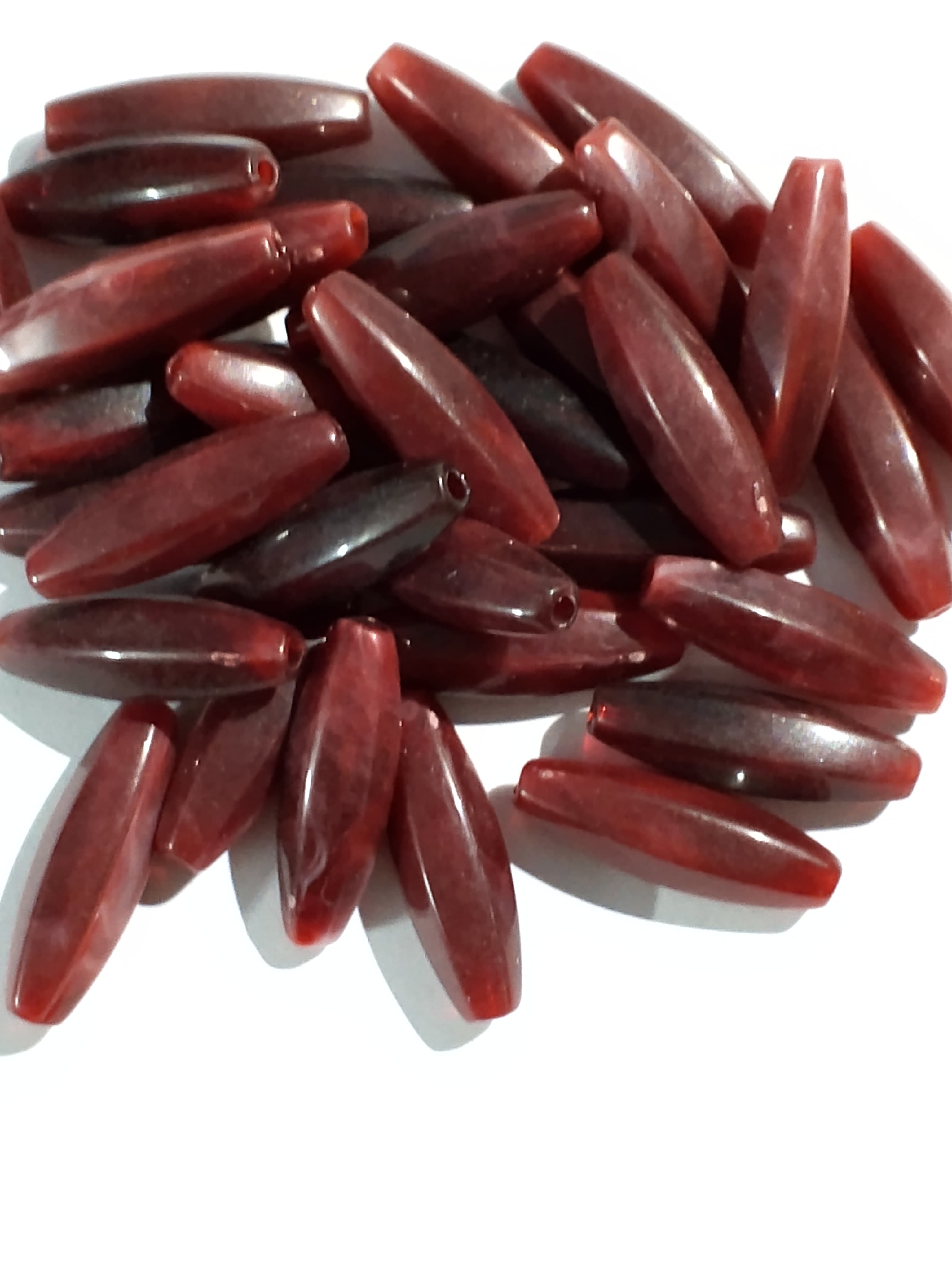 Pack of 40gms Beads, Long Cut Oval Acrylic Plastic Beads For DIY Jewelry Making, Jewelry, DIY, Dresses And Crafting Accessories.