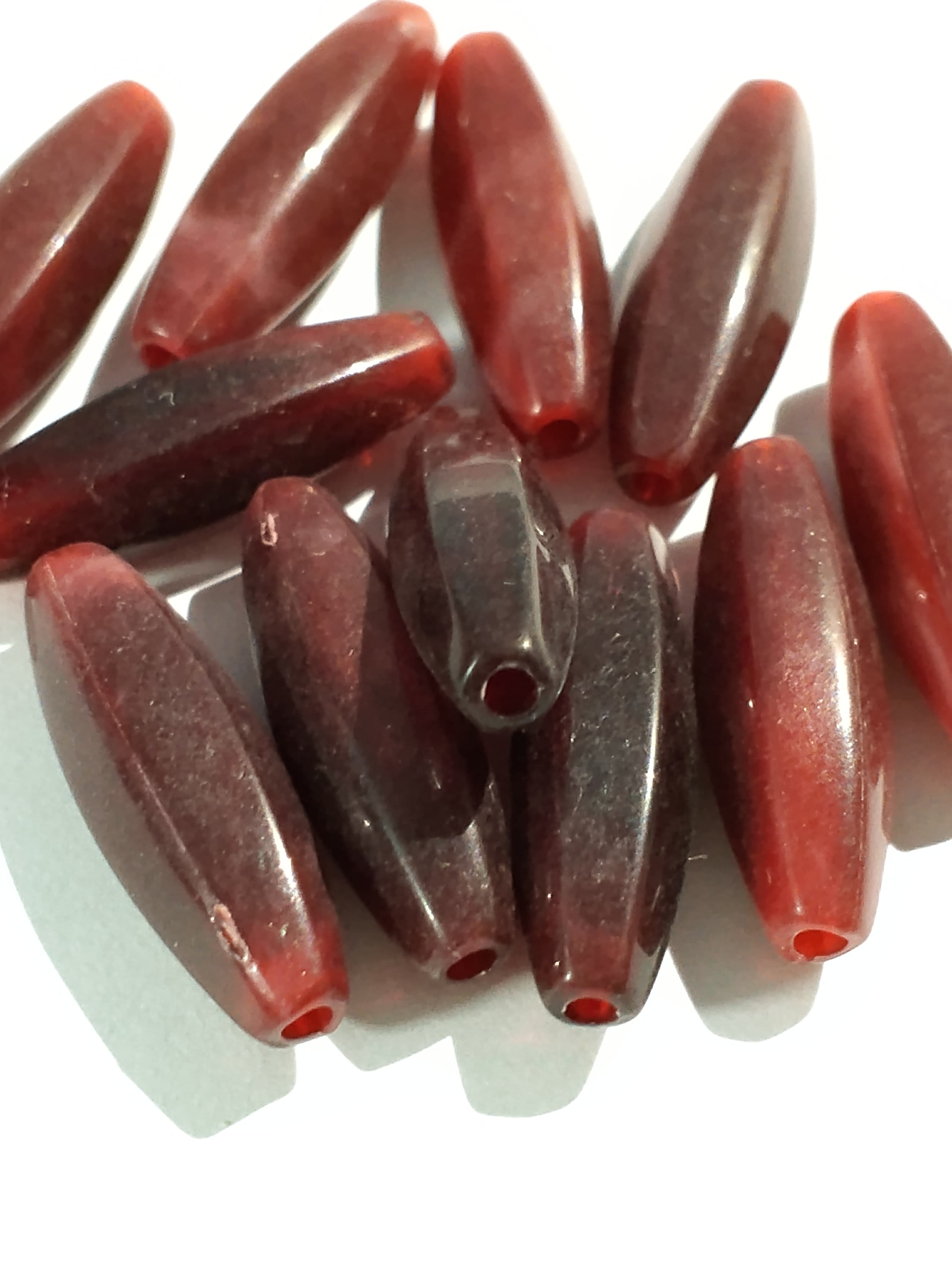 Pack of 40gms Beads, Long Cut Oval Acrylic Plastic Beads For DIY Jewelry Making, Jewelry, DIY, Dresses And Crafting Accessories.