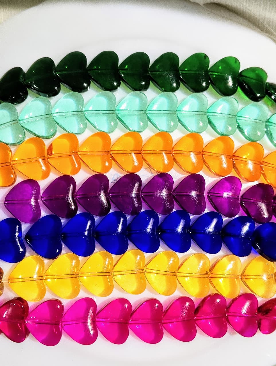 15 Glass Crystal Transparent Multicolor 13mm Heart Beads for DIY, Jewelry Making, Crafting – 13mm Heart Shape Beads | 28 pcs Mix Set