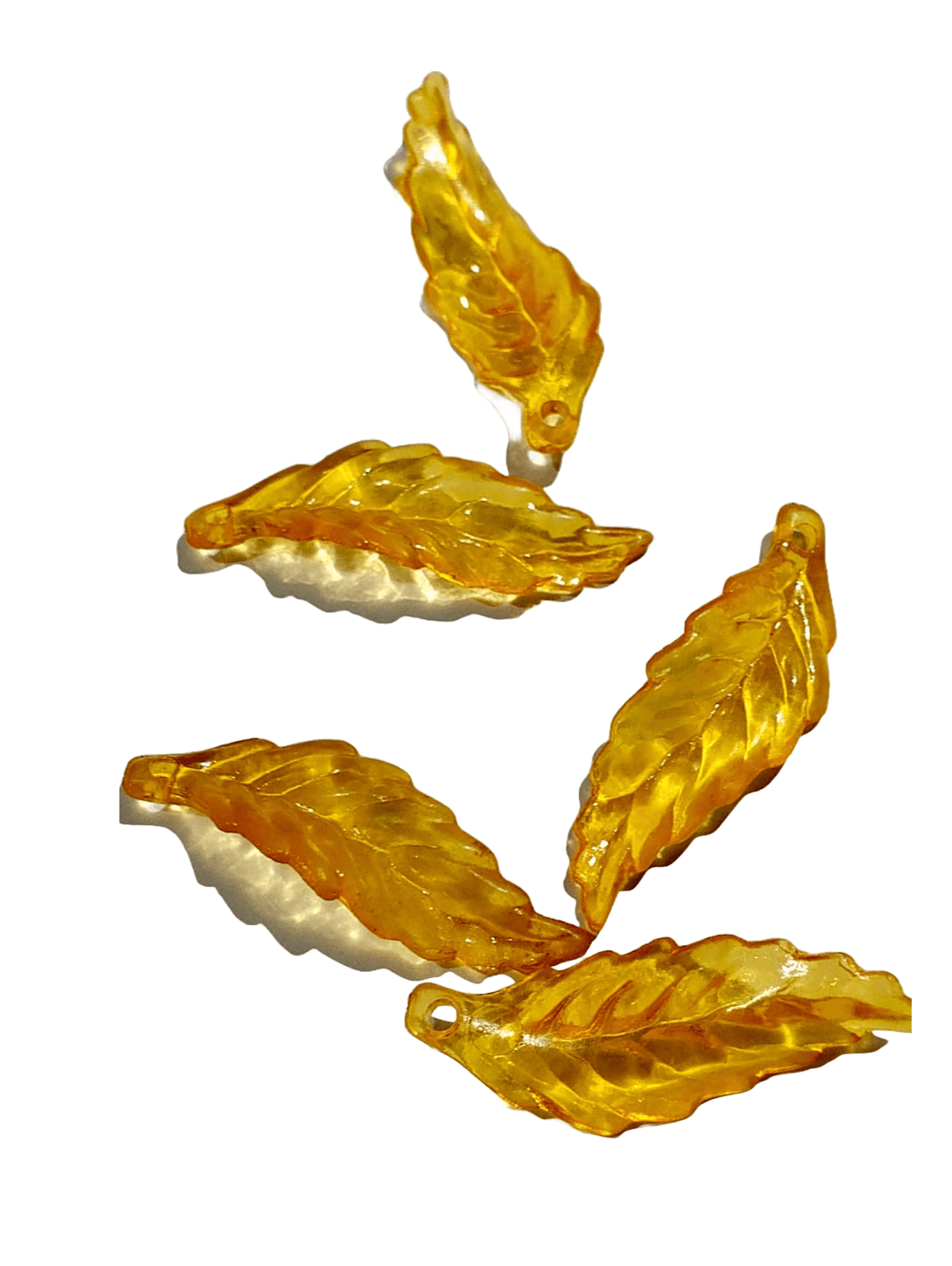 Pack of 40gms Beads, Yellow Curved Leaf Tussle (Latkan) Acrylic Beads For DIY Jewelry Making, Jewelry, DIY, And Crafting Accessories