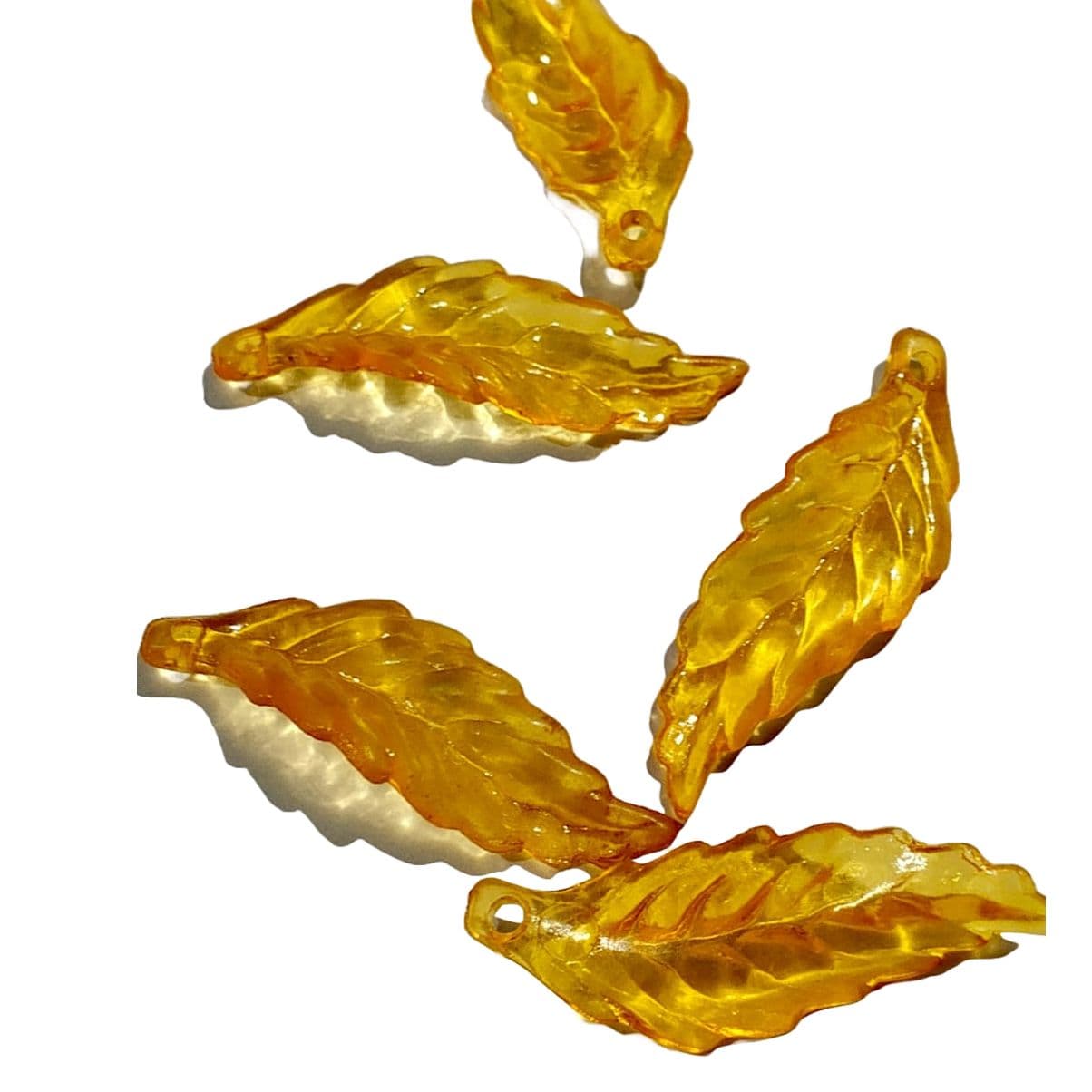 Pack of 40gms Beads, Yellow Curved Leaf Tussle (Latkan) Acrylic Beads For DIY Jewelry Making, Jewelry, DIY, And Crafting Accessories