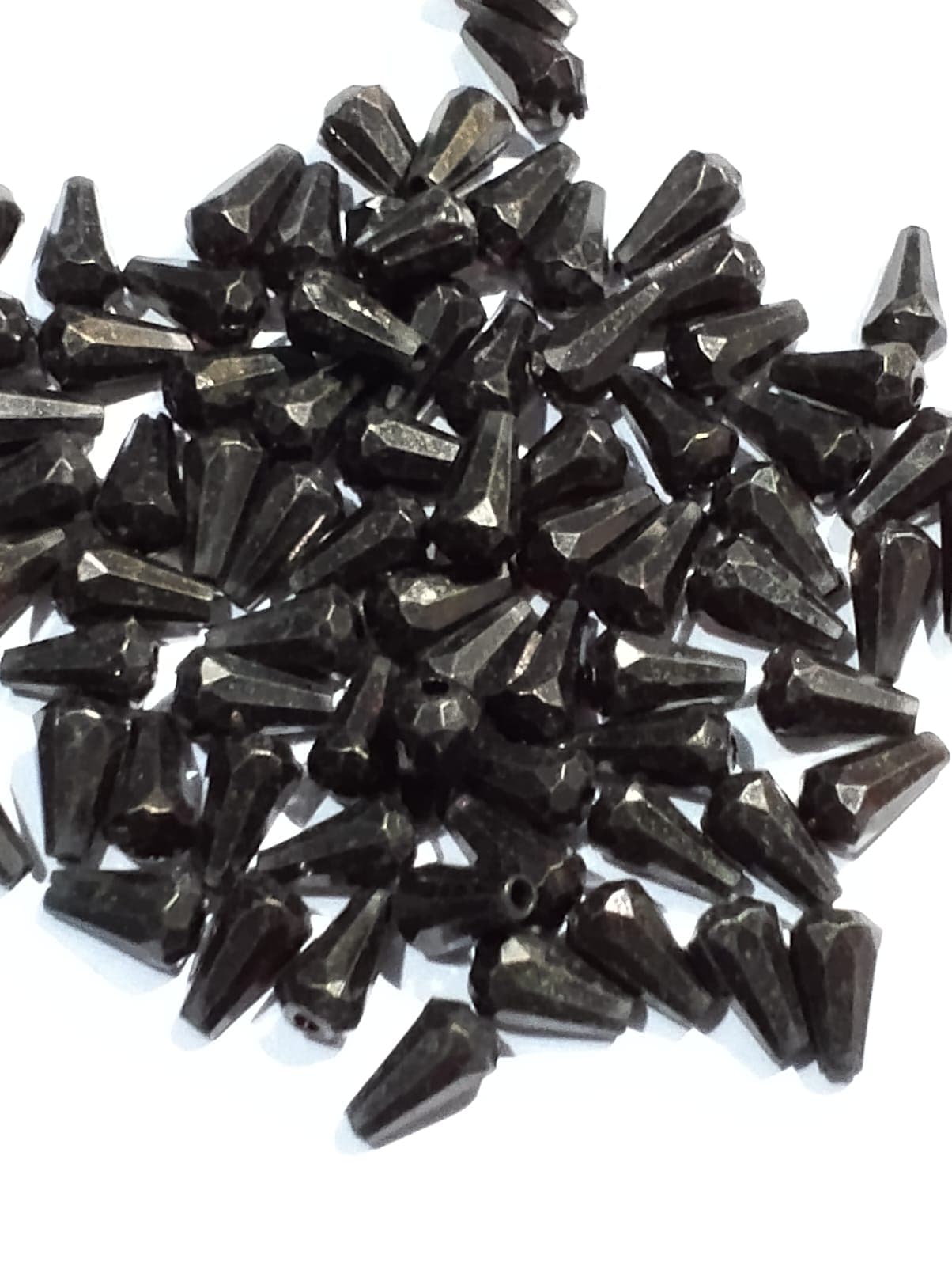 Black Drop Faceted Acrylic Beads - Pack of 40gms - Ideal for DIY Jewelry Making, Jewelry, and Dress Accessories.