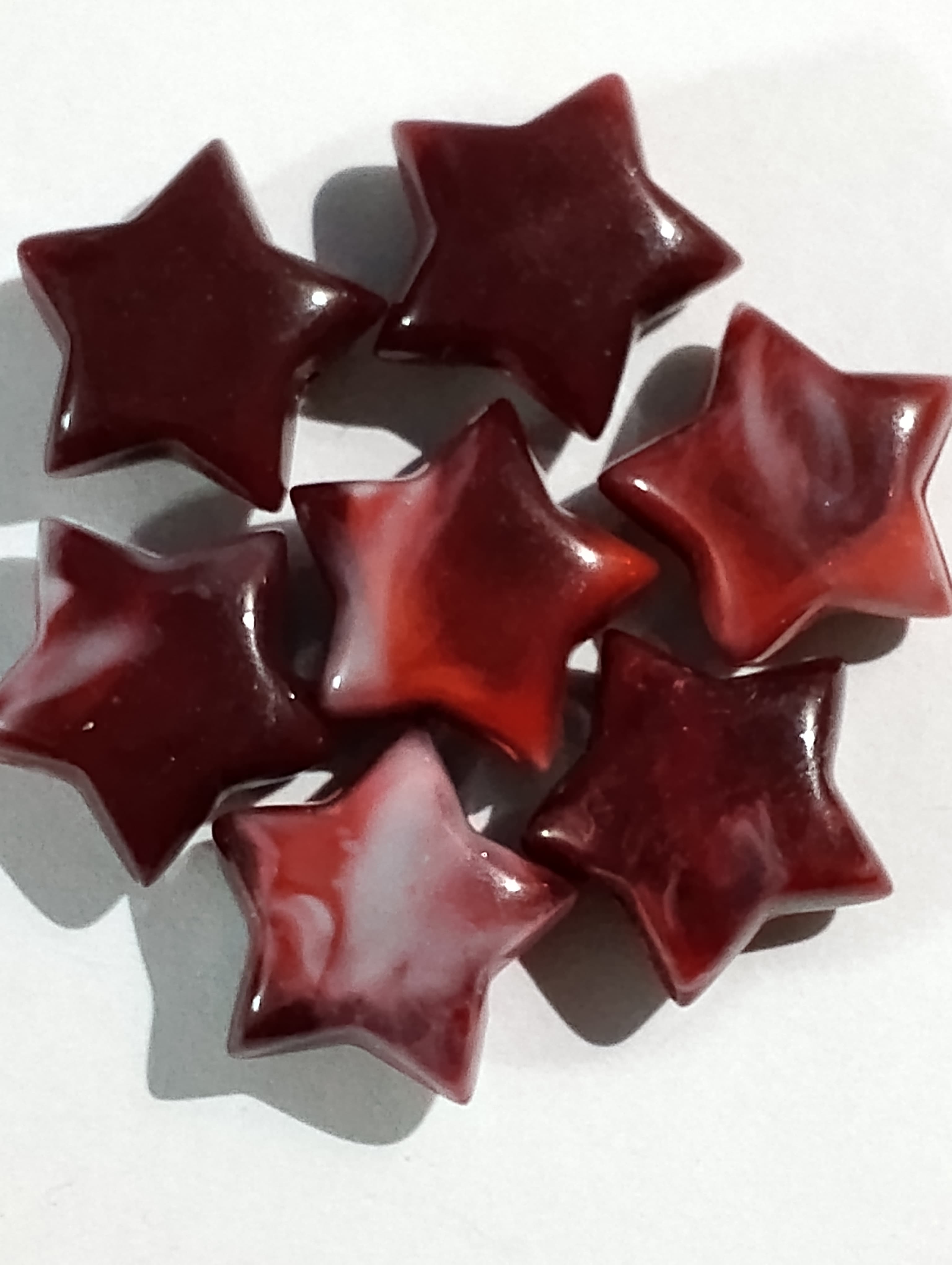 Rust Blue Maroon Star Marble Acrylic Plastic Beads - Pack of 40gms- Ideal for DIY Jewelry Making, Jewelry, and Dress Accessories.